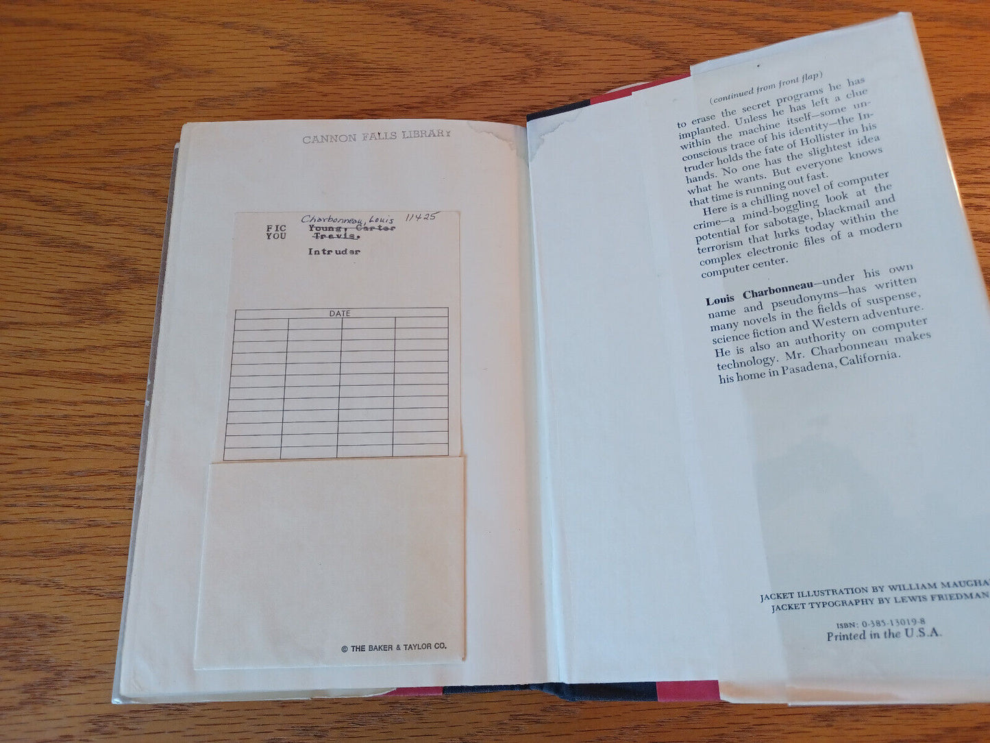 Intruder Louis Charbonneau 1979 1st Ed Hardcover Dust Jacket Doubleday