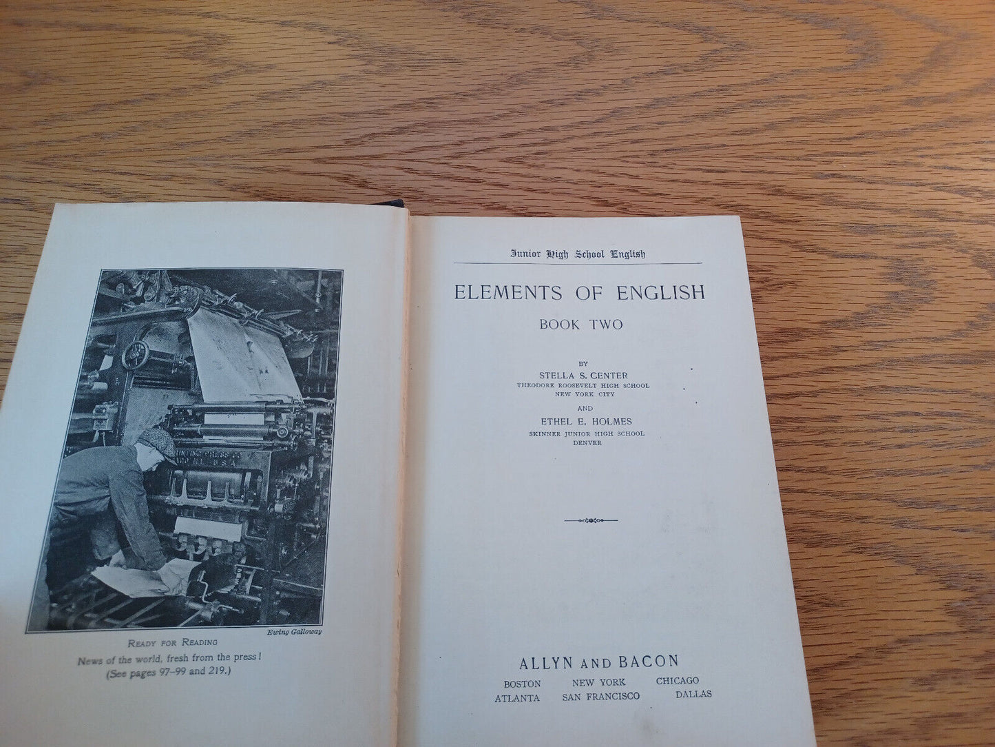 Elements Of English Book Two Stella S Center 1934 Hardcover Allyn And Bacon