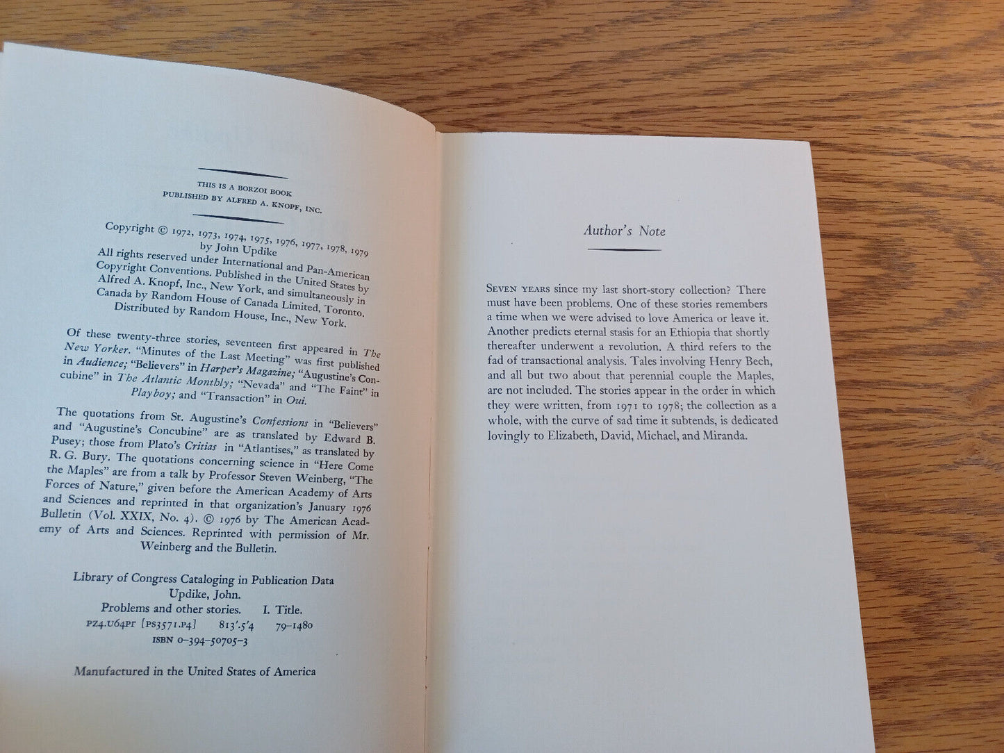 Problems And Other Stories John Updike 1979 Hardcover Dust Jacket Alfred A Knopf