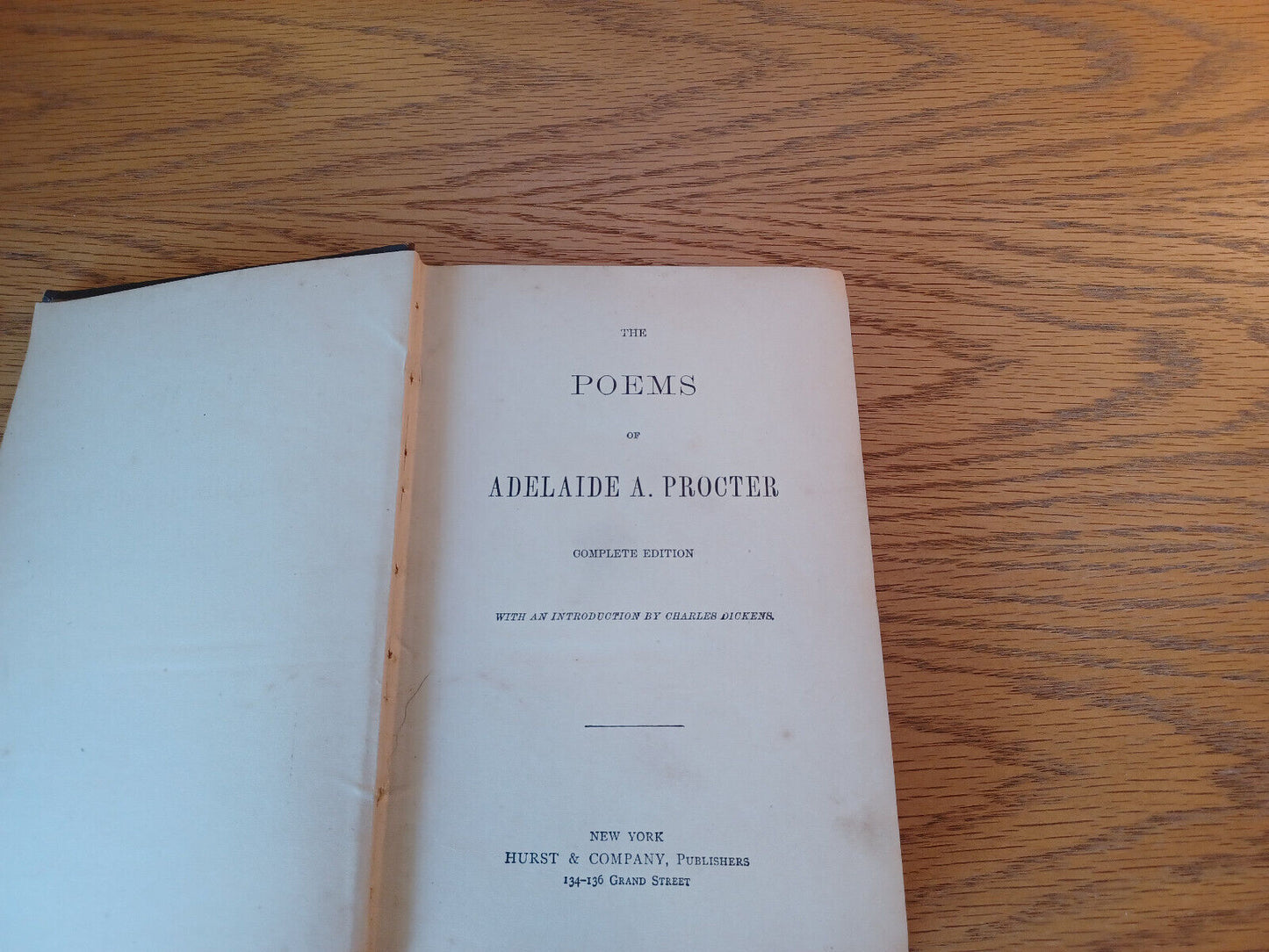 The Poems Of Adelaide A Procter 1858 Complete Edition Hardcover Hurst & Company