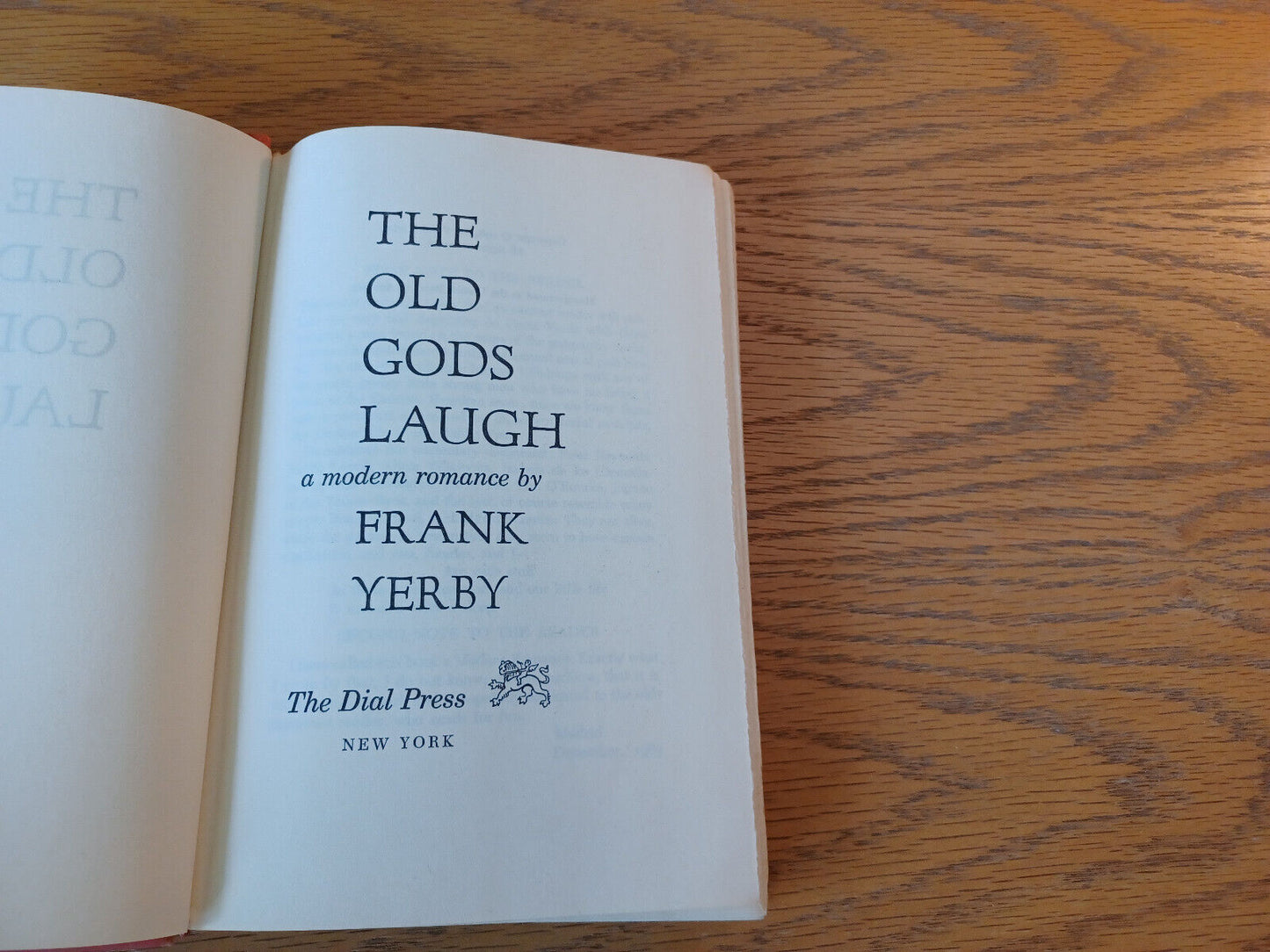 The Old Gods Laugh Frank Yerby 1964 Hardcover The Dial Press