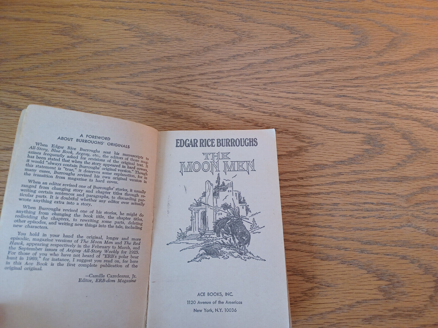 The Moon Men Edgar Rice Burroughs 1925 Ace Books Paperback