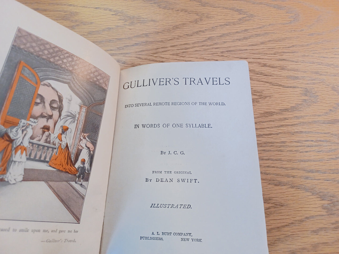 Gulliver's Travels J C G 1895 Original Dean Swift Hardcover A. L. Burt Company