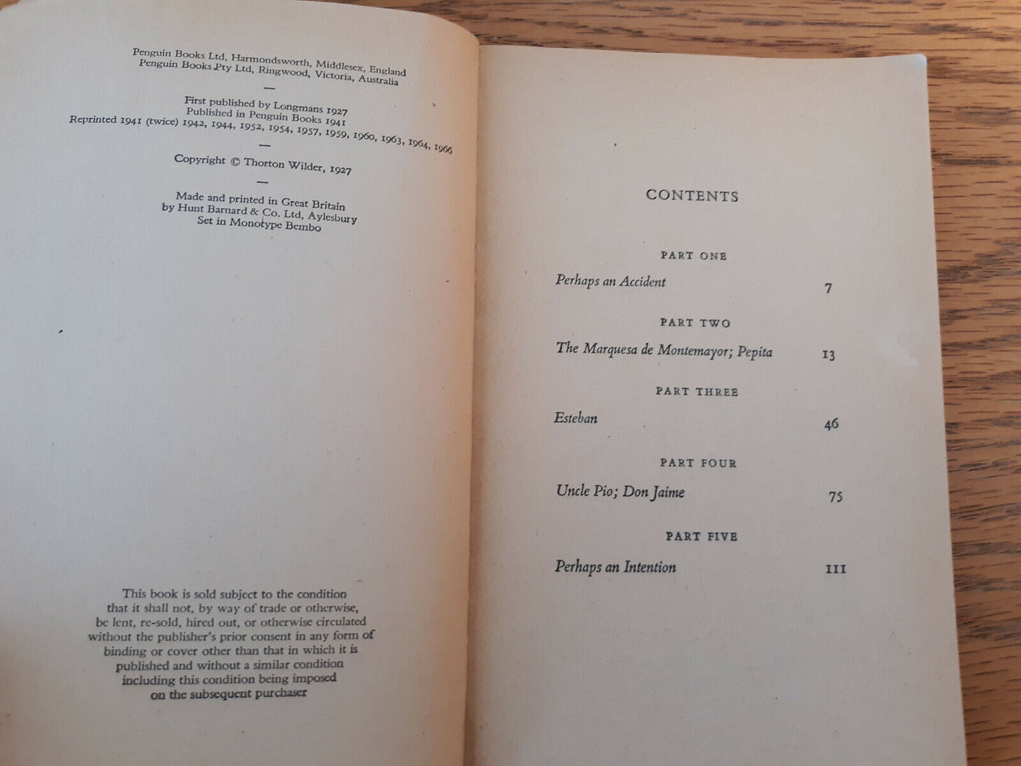The Bridge Of San Luis Rey Thornton Wilder 1966 Penguin Books Paperback