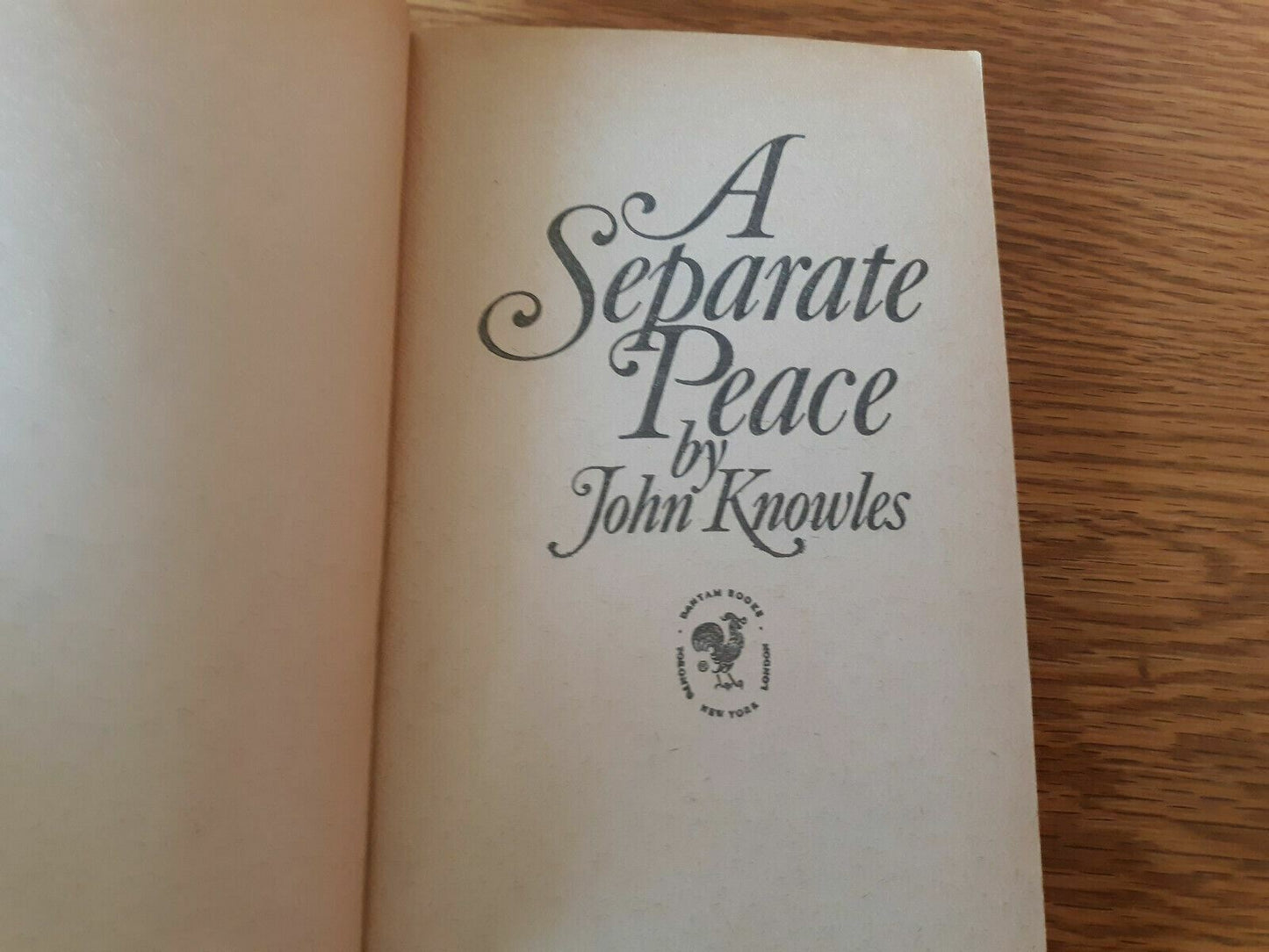 A Separate Peace - by John Knowles - 1968 Paperback Bantam