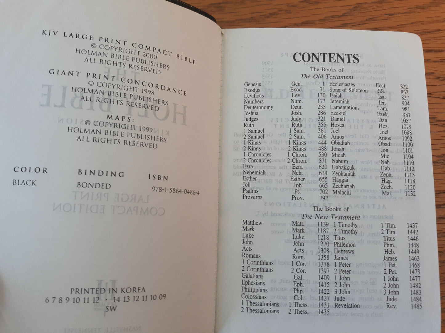 Holy Bible King James Version Large Print Compact Bible 2000