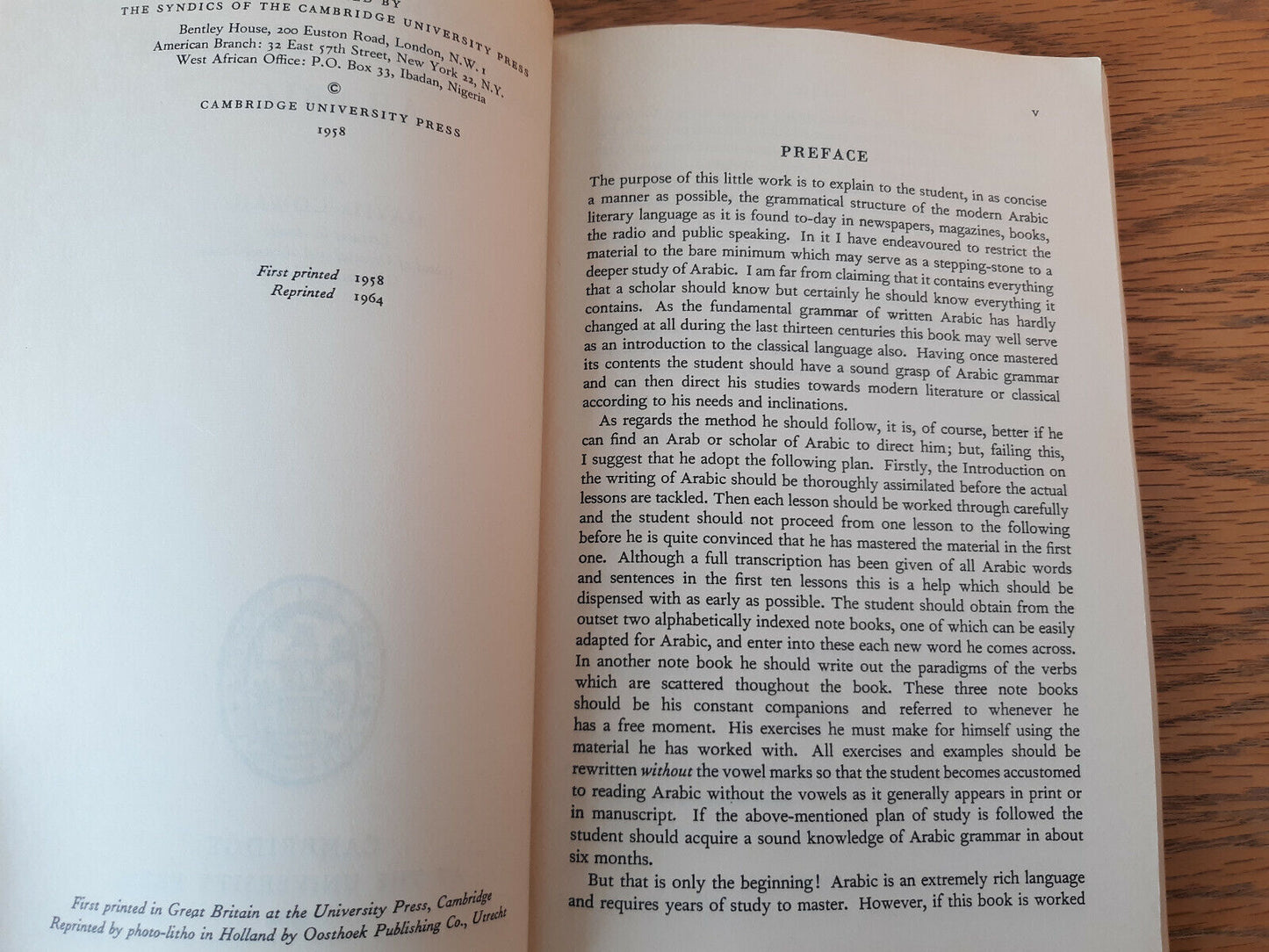 Modern Literary Arabic David Cowan 1964 Cambridge University Press Paperback