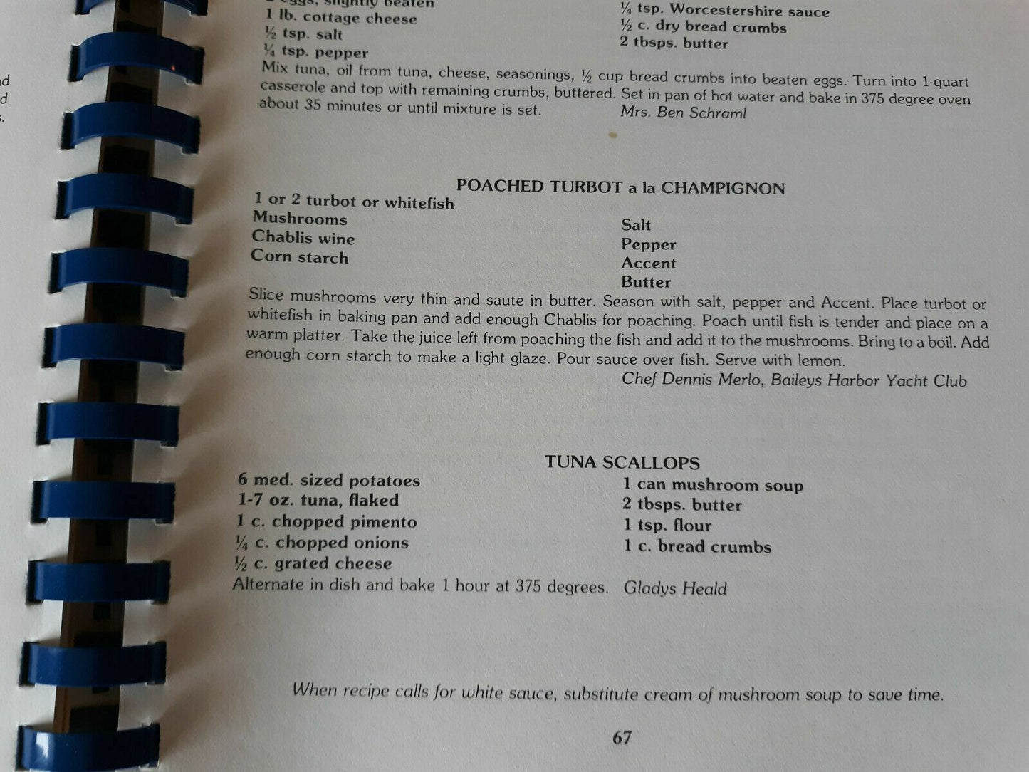 A Cook's Tour Of The Harbor Baileys Harbor Woman's Club 1950-1976 Cookbook