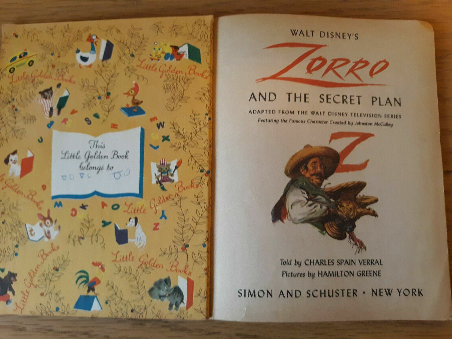 A Little Golden Book Zorro and the Secret Plan 1958 D77