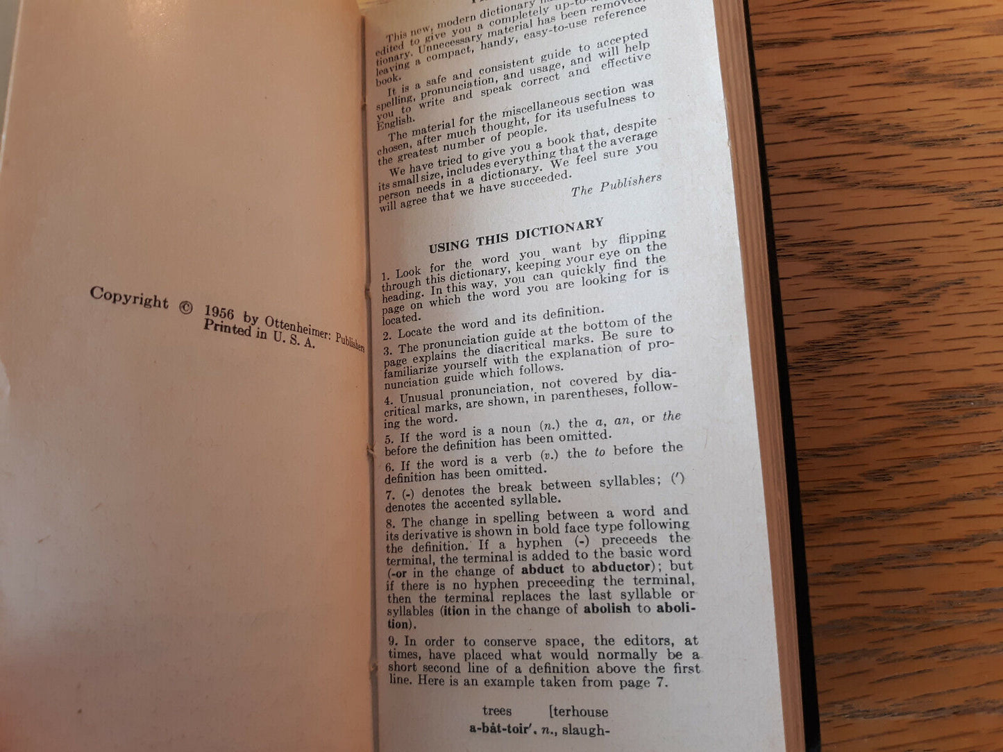 1956 New Webster's Vest Pocket Dictionary Ottenheimer