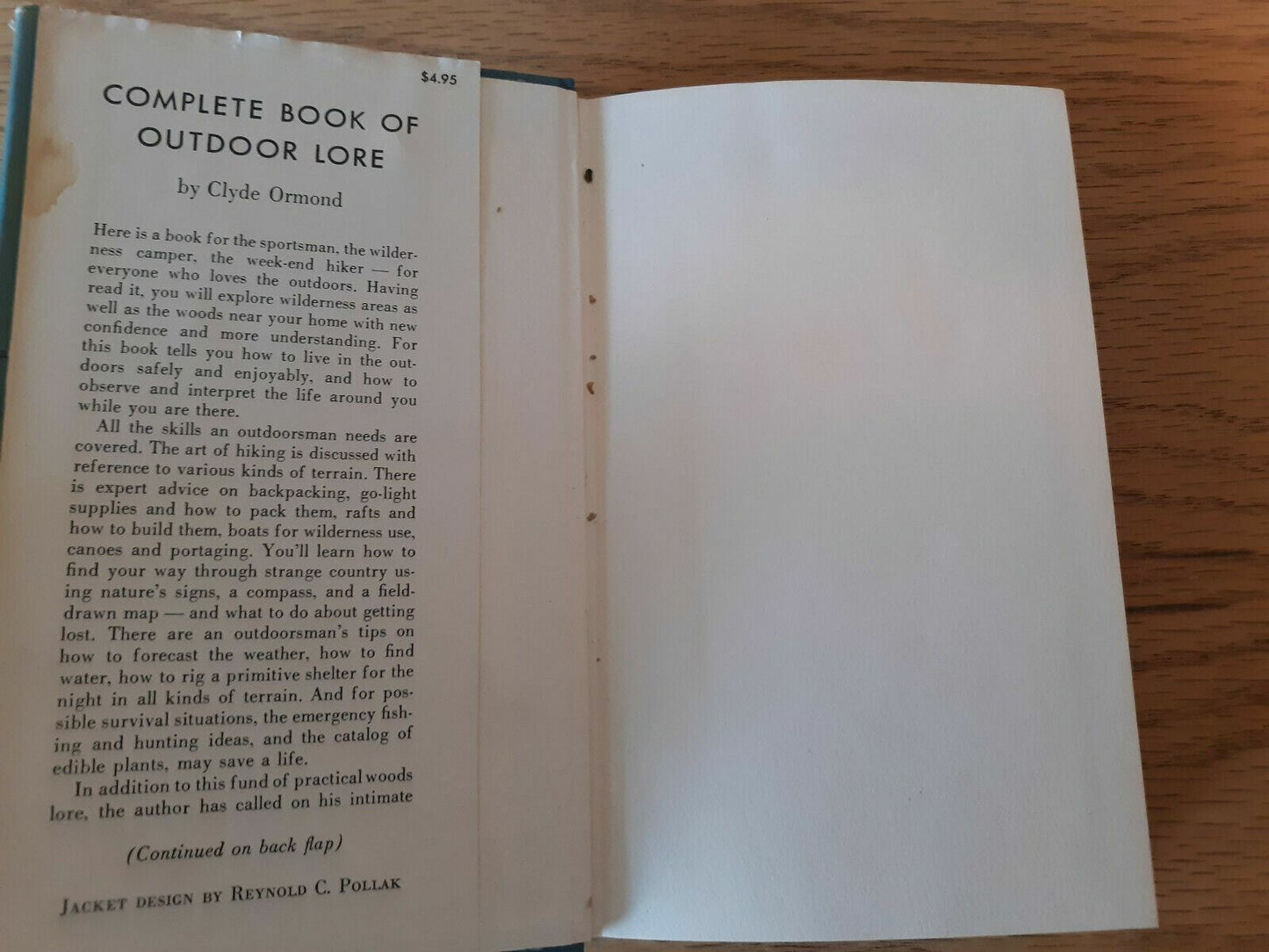 1964 Complete Book of Outdoor Lore By Clyde Ormond Hardcover Dust Jacket
