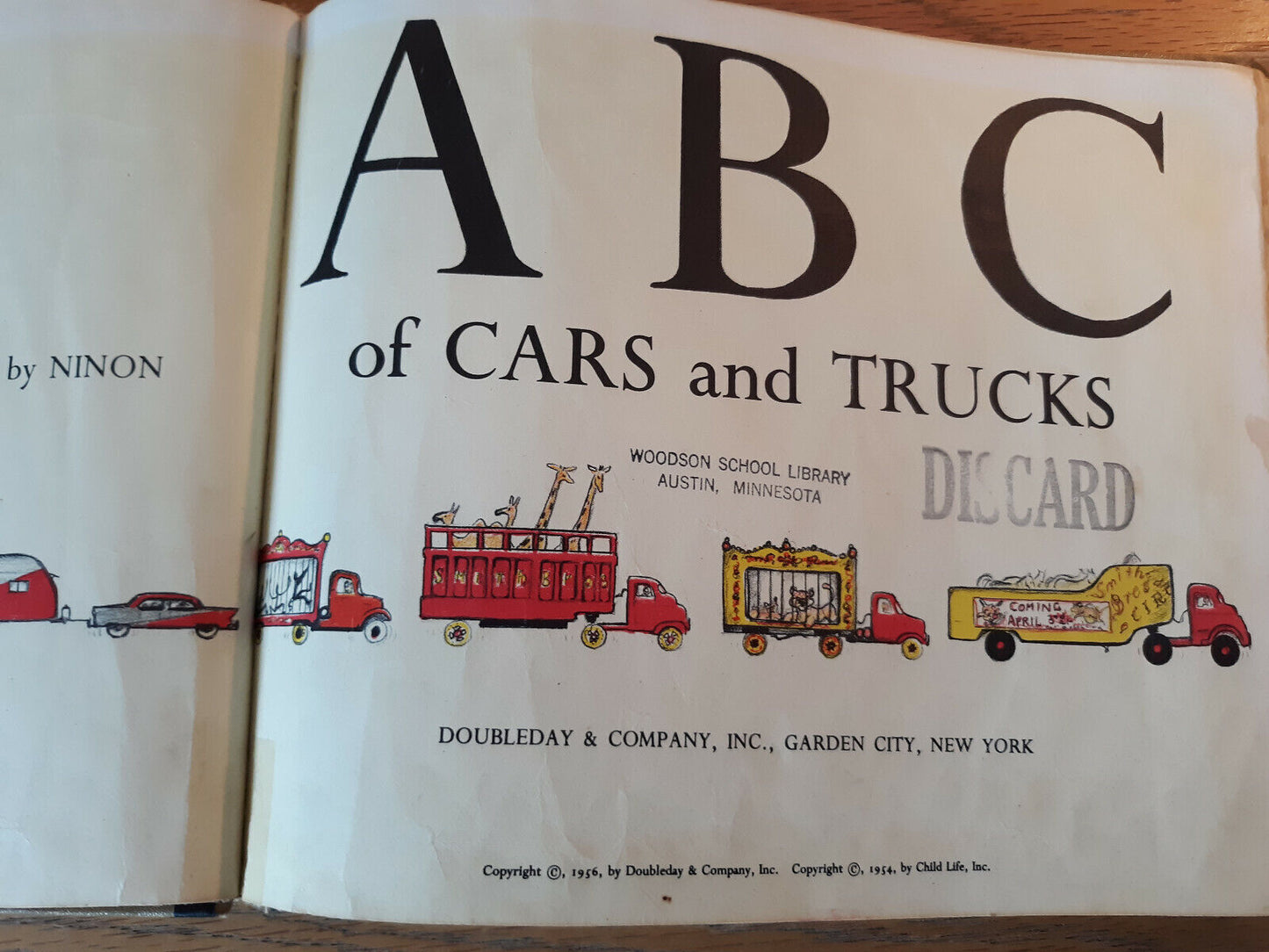 ABC Of Cars And Trucks Anne Alexander 1956 Hardcover Doubleday