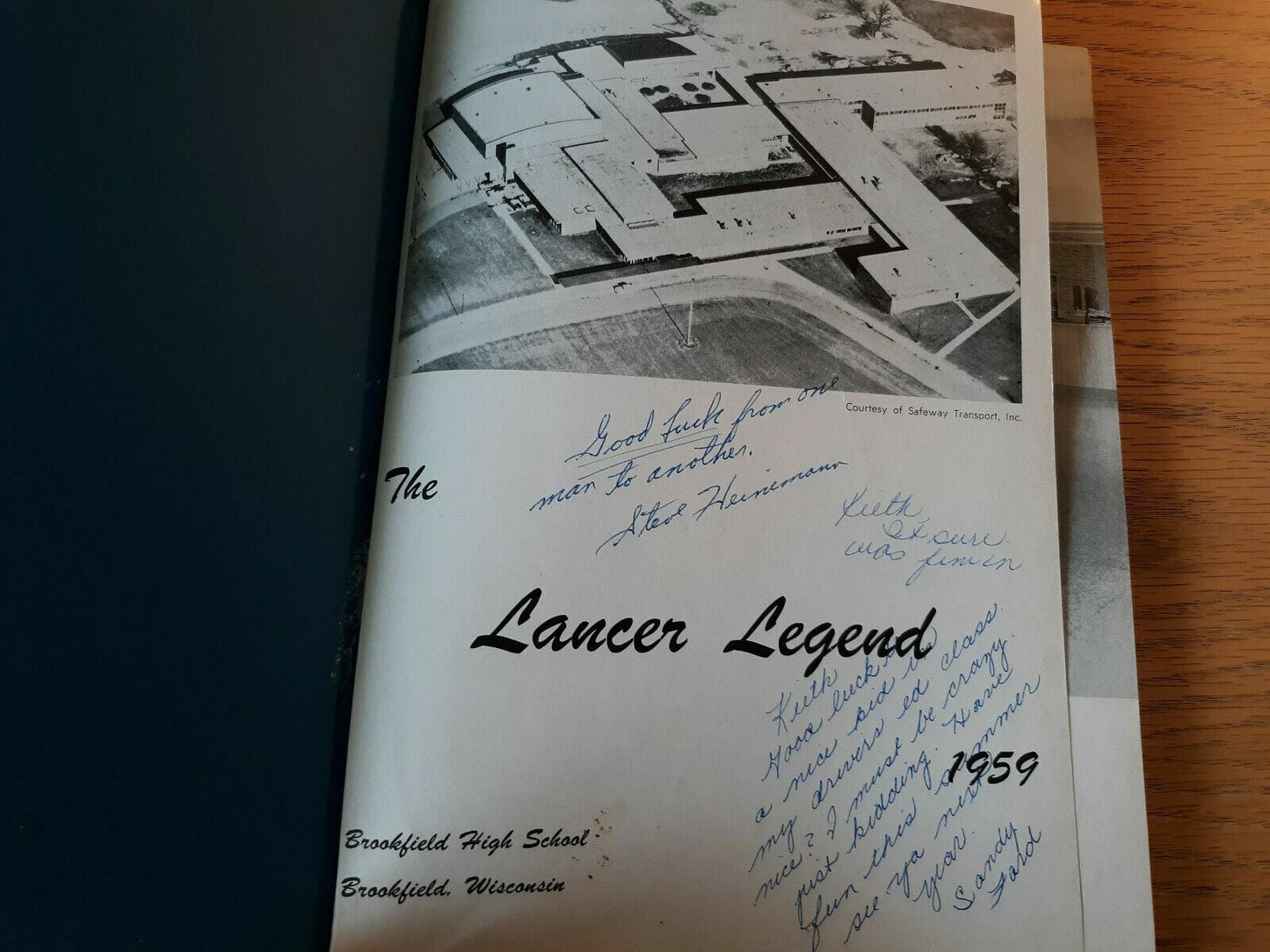 1959 LEGEND Brookfield High School Yearbook Wisconsin WI Craftco