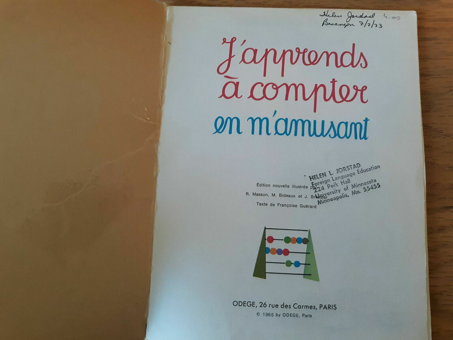 J'apprends À Compter En M'amusant Odege 1972 R Masson