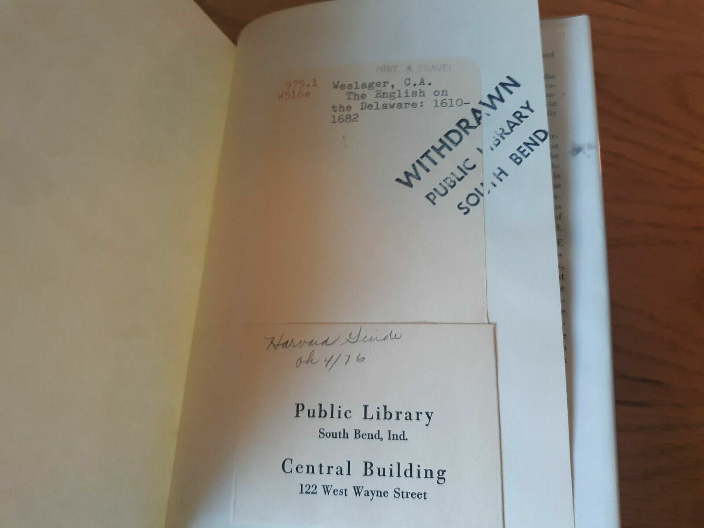 C A Weslager / ENGLISH ON THE DELAWARE 1610-1682. 1967 HC DJ