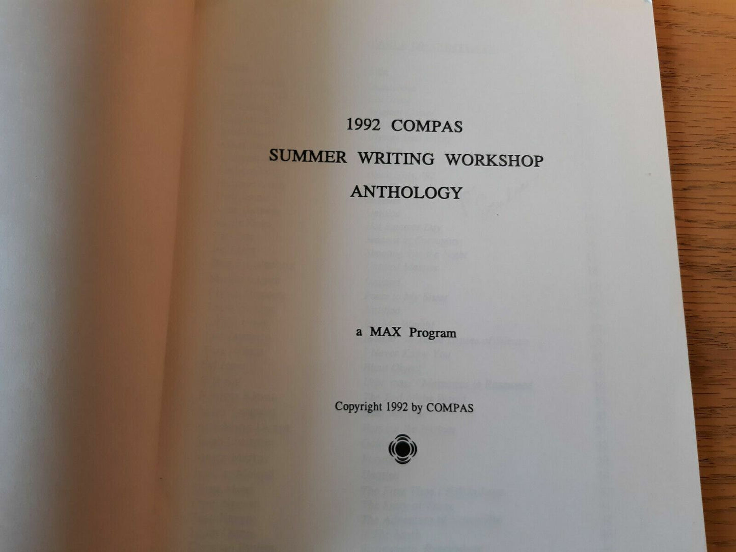 1992 Compas Summer Writing Workshop Anthology A Max Program