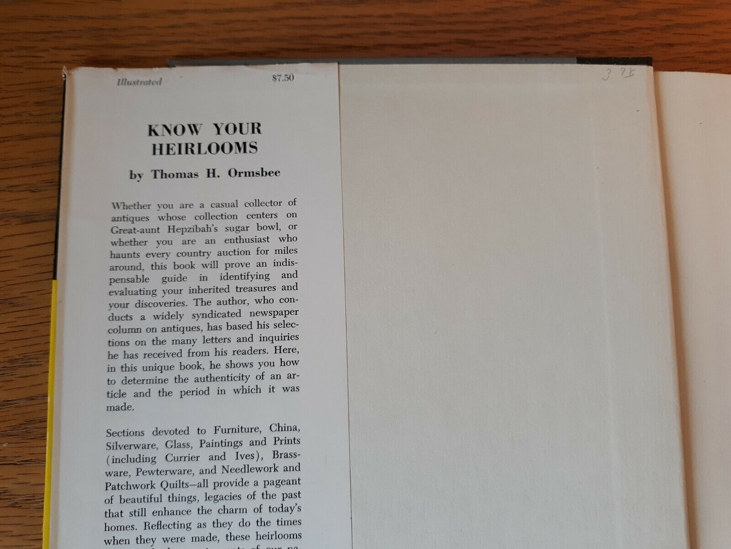 Know Your Heirlooms Thomas H Ormsbee 1957 Hardcover Dust Jacket McBride