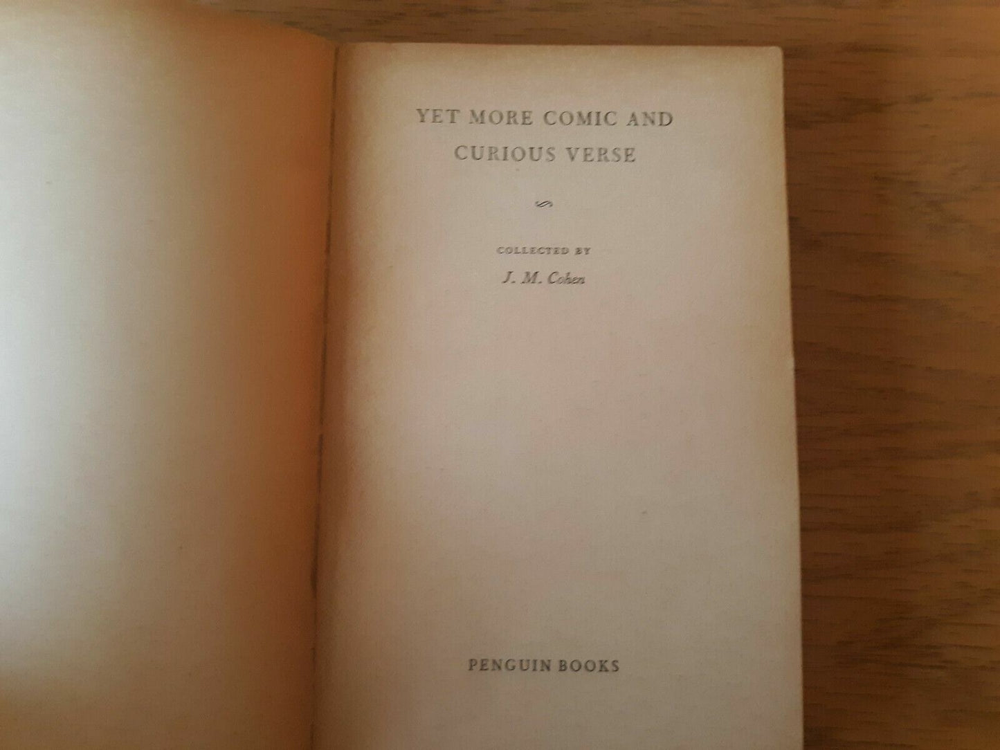 Yet more comic and curious verse (John Michael Cohen - 1959) Penguin