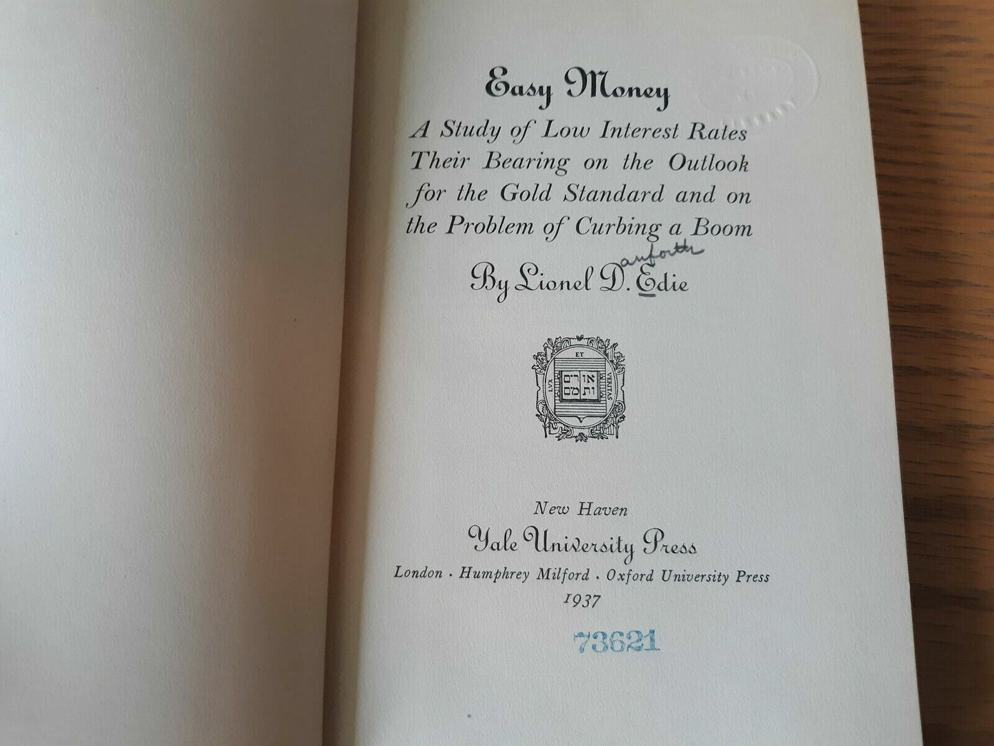 Easy money Hardcover 1937 Lionel D Edie (Author)