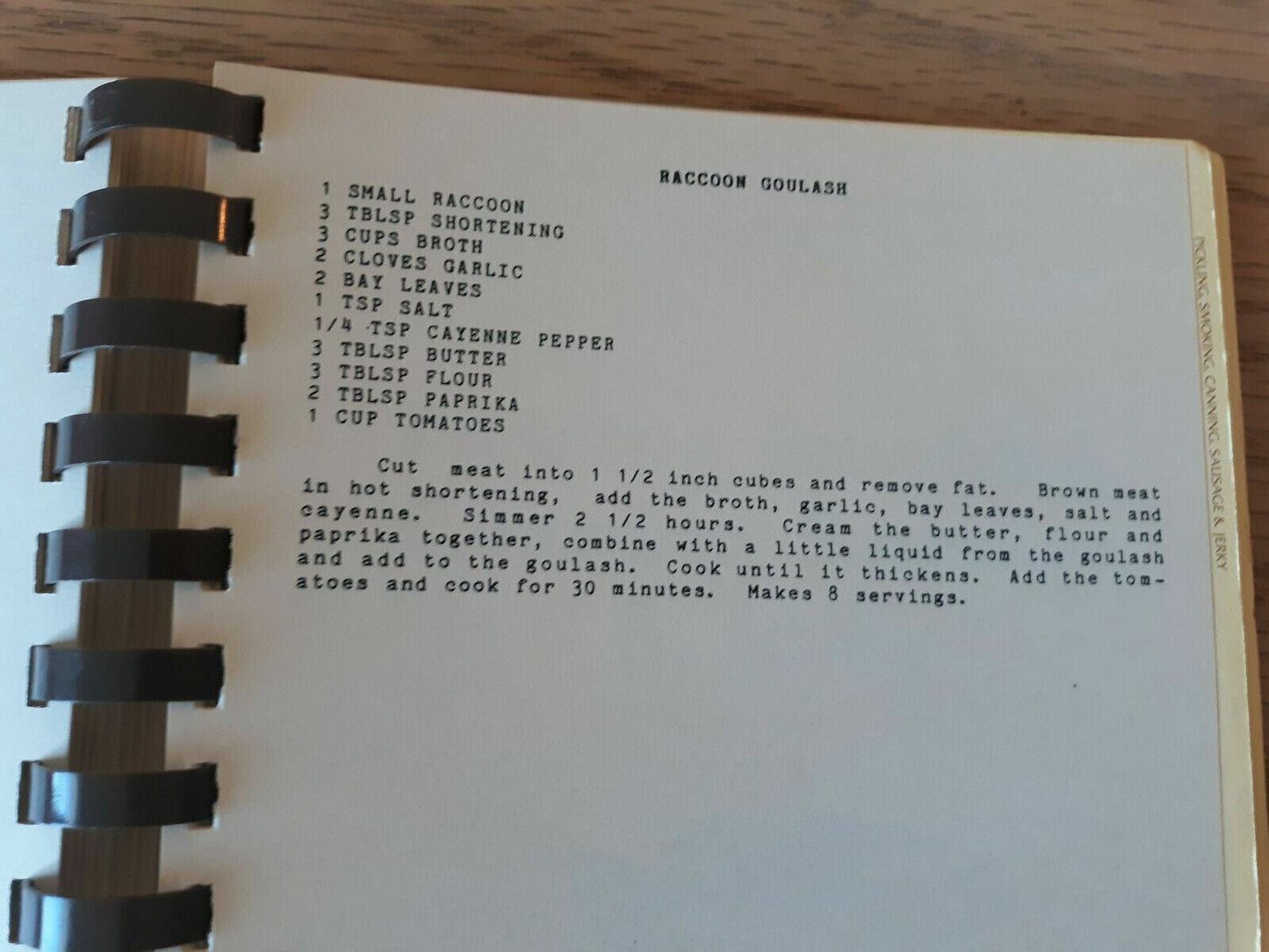 Wild Game Cookbook & Accompaniments B J Habighorst 1986