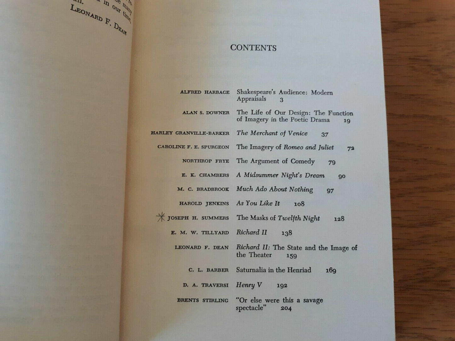 Shakespeare Modern Essays in Criticism by Leonard Dean 1965