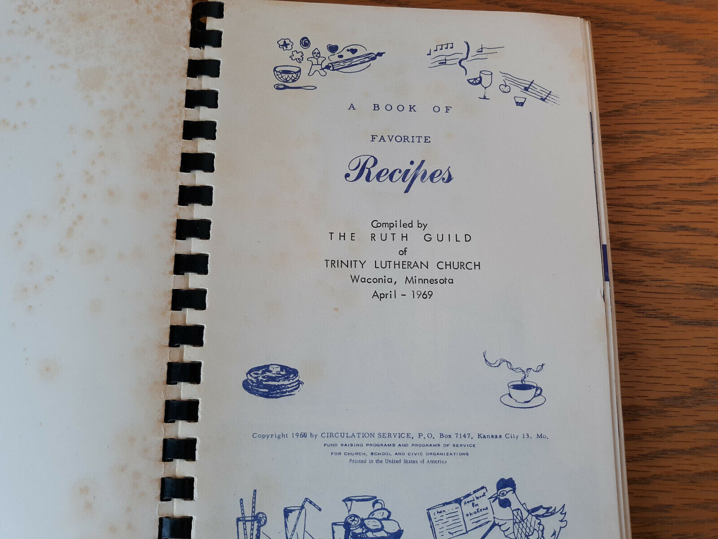 Favorite Recipes Trinity Lutheran Church Waconia Minnesota 1969 Cookbook