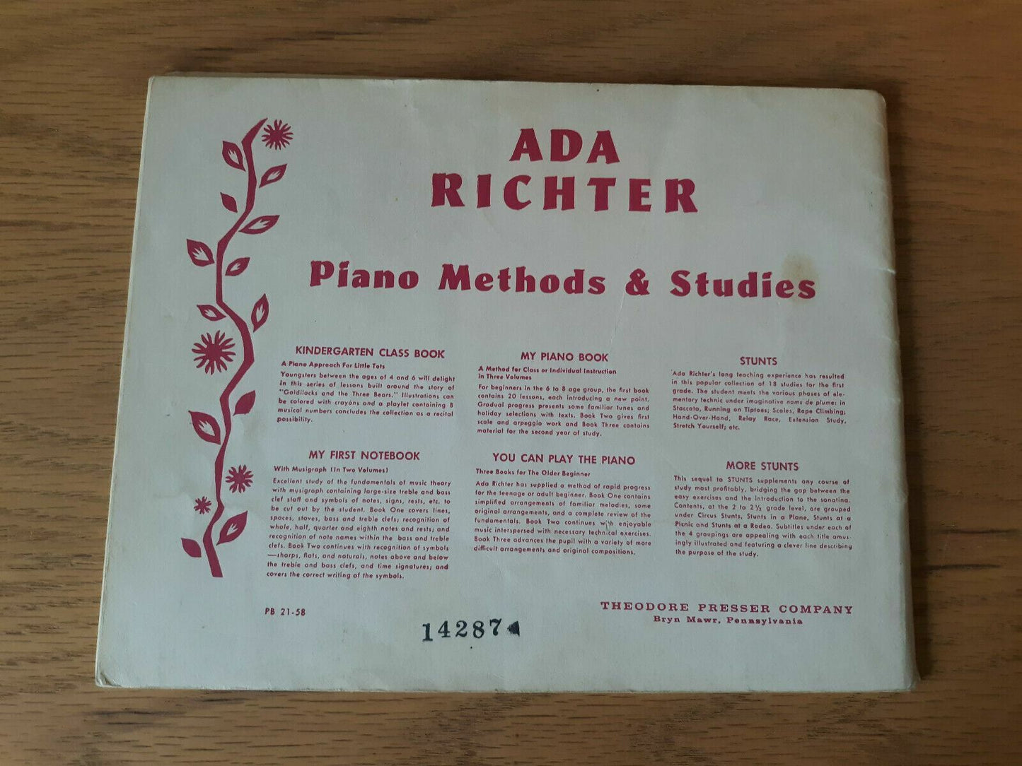 My Own Hymn Book Favorite Hymns in Easy Arrangements for Piano by Ada Richter