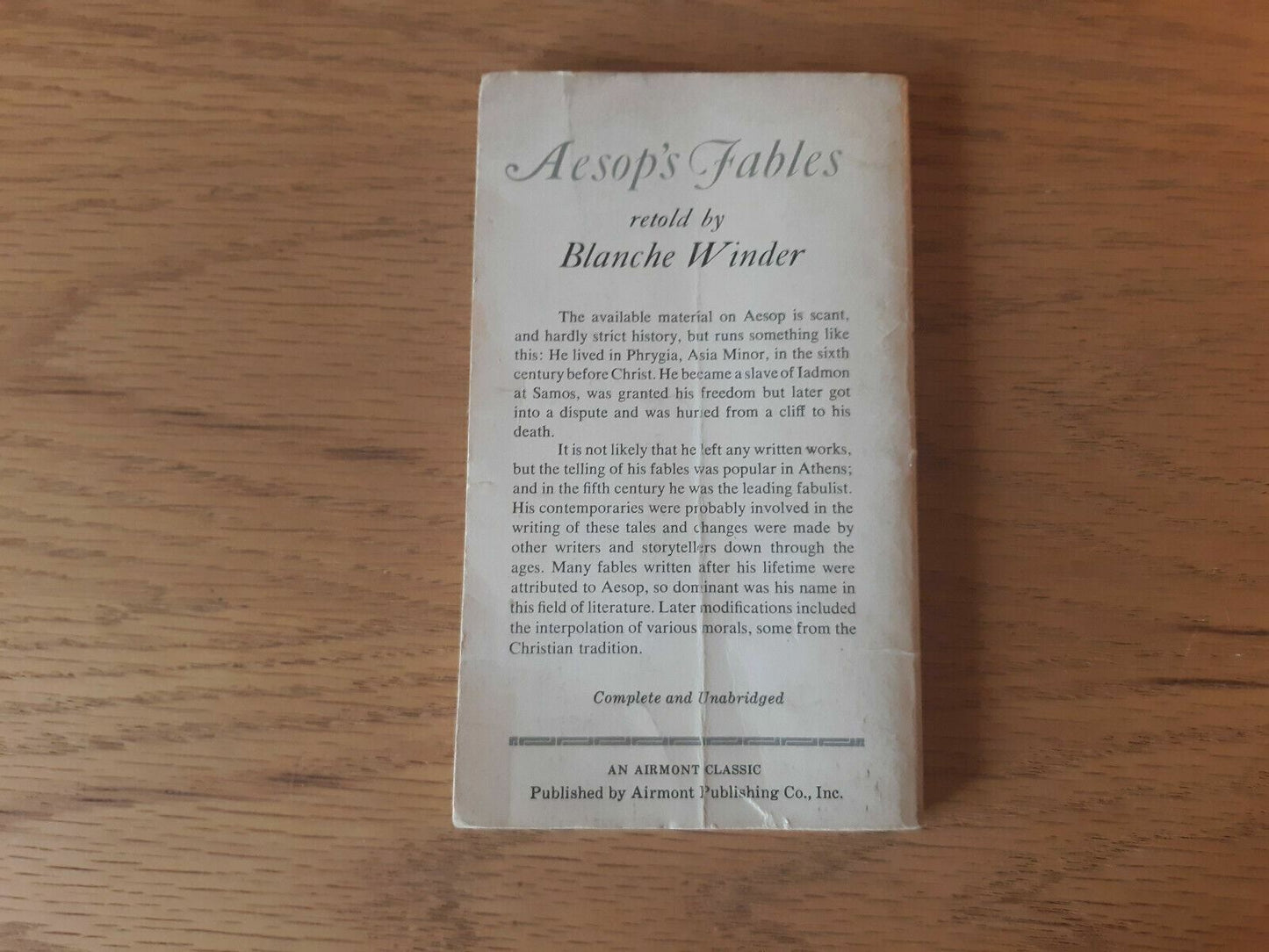 Aesop's Fables retold by Blanche Winder 1965 Paperback