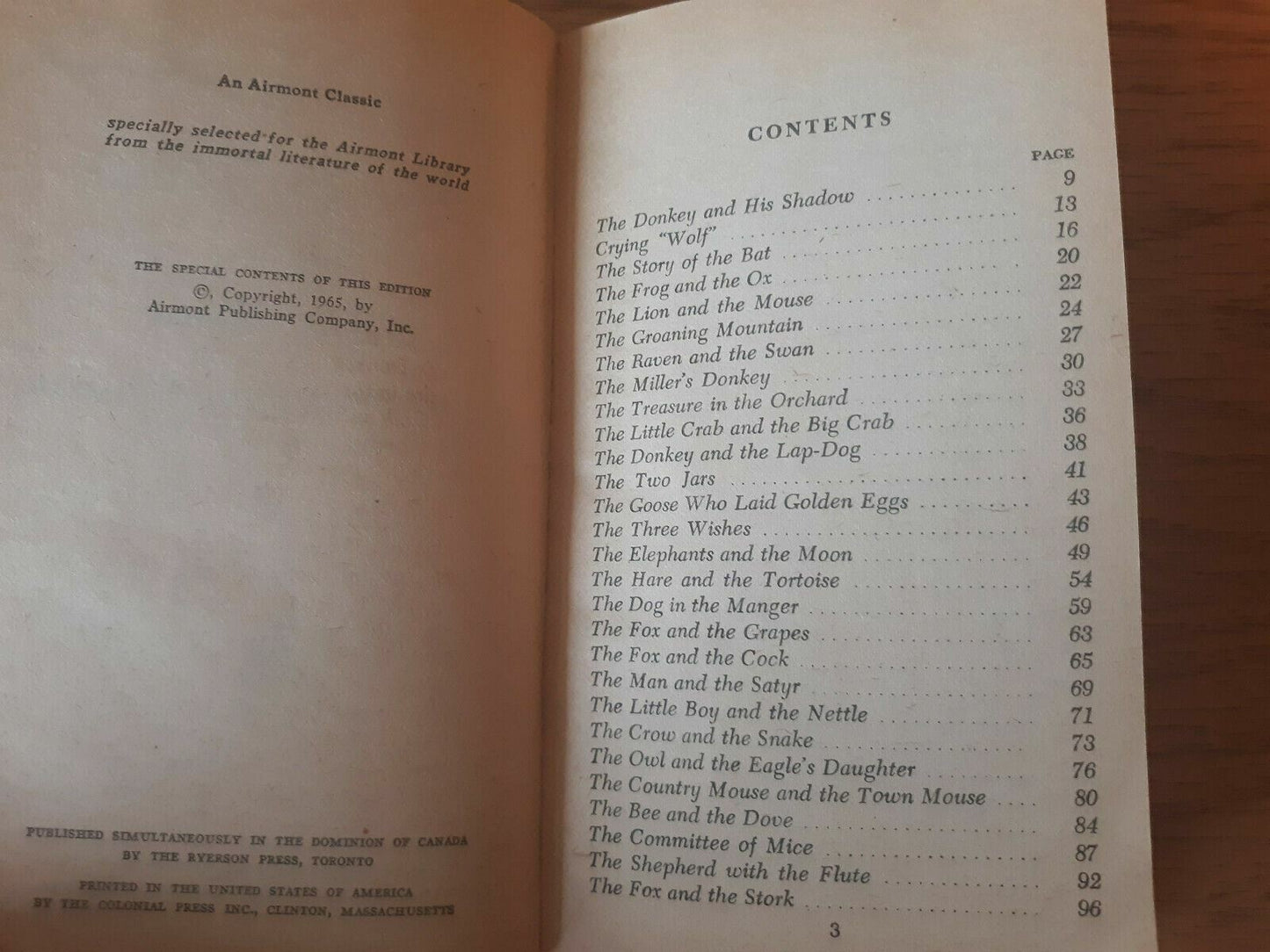 Aesop's Fables retold by Blanche Winder 1965 Paperback