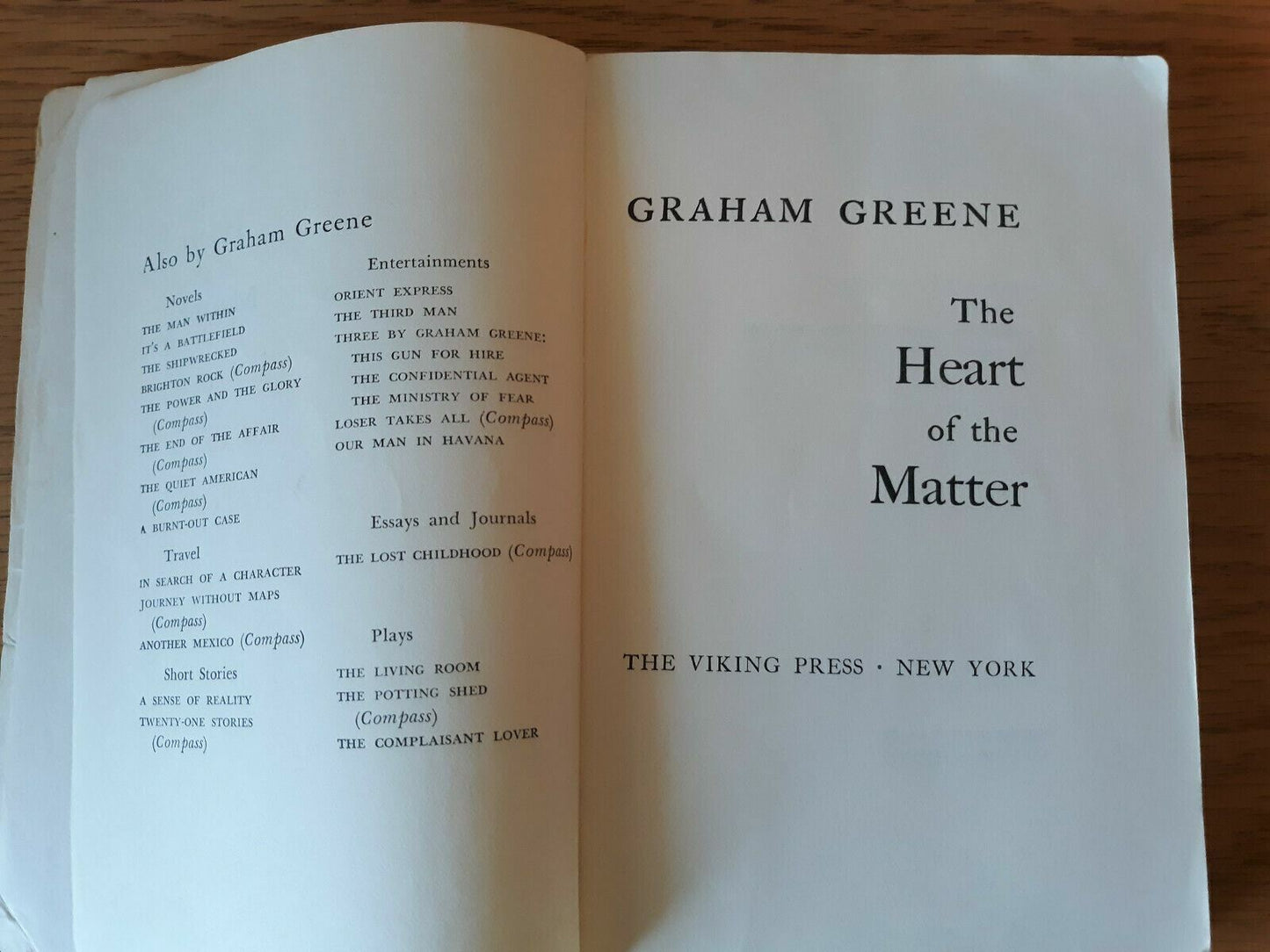 The Heart of the Matter by Graham Greene 1965