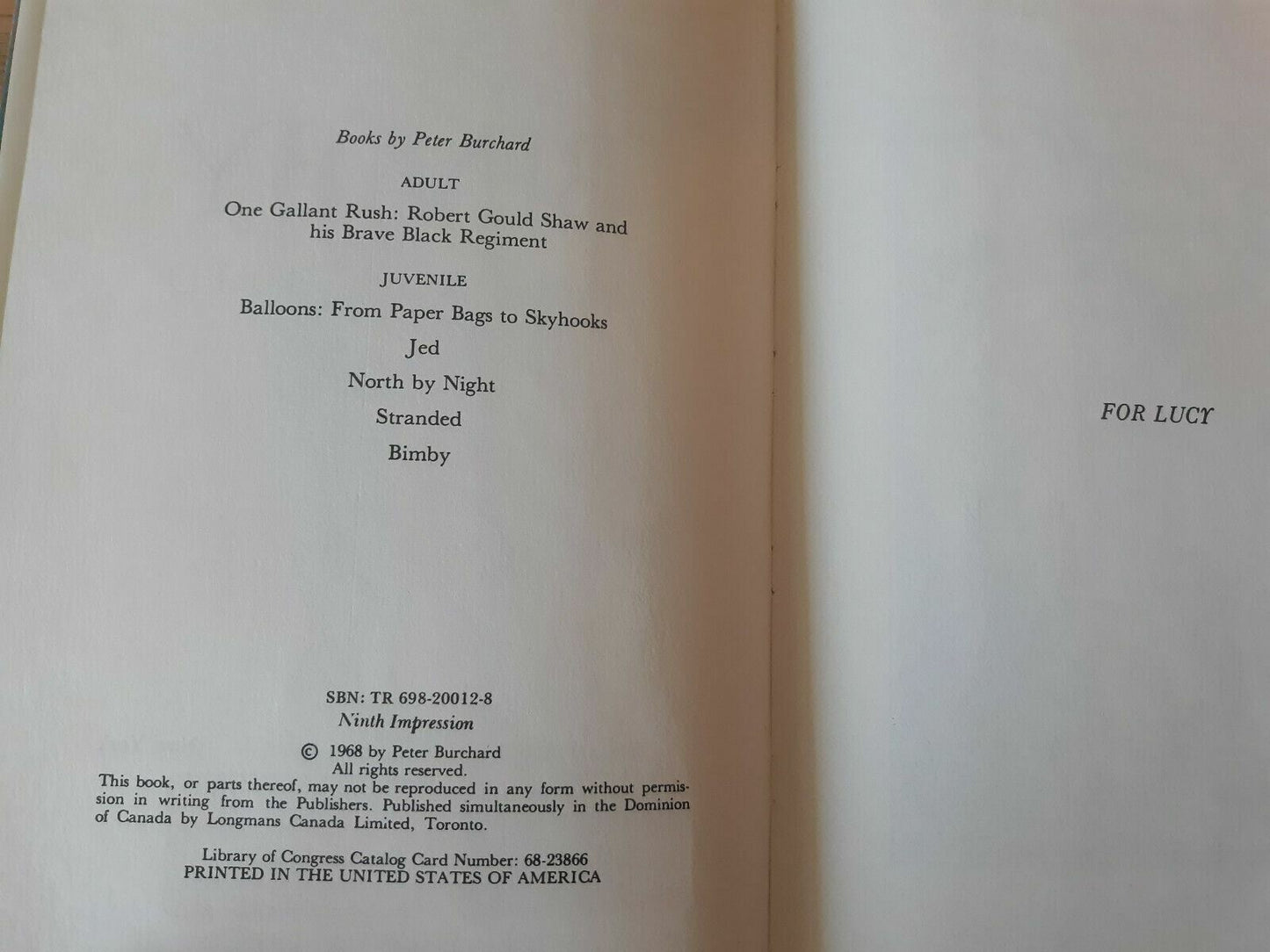 1968 BIMBY Hardcover Dust Jacket by Peter Burchard 9th Impression