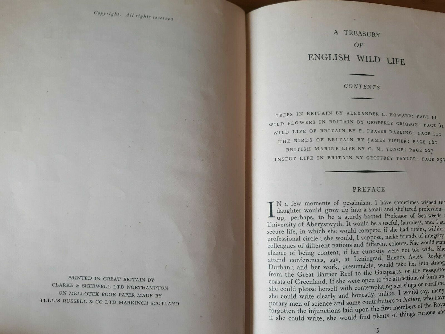 A Treasury of English Wild Life (W.J. Turner) Illustrated Hardcover