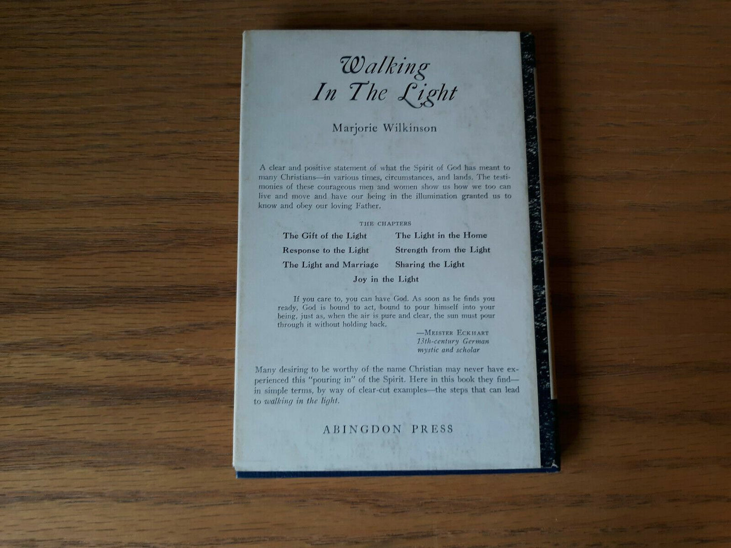 1954 Walking In The Light Marjorie Wilkinson HC/DJ