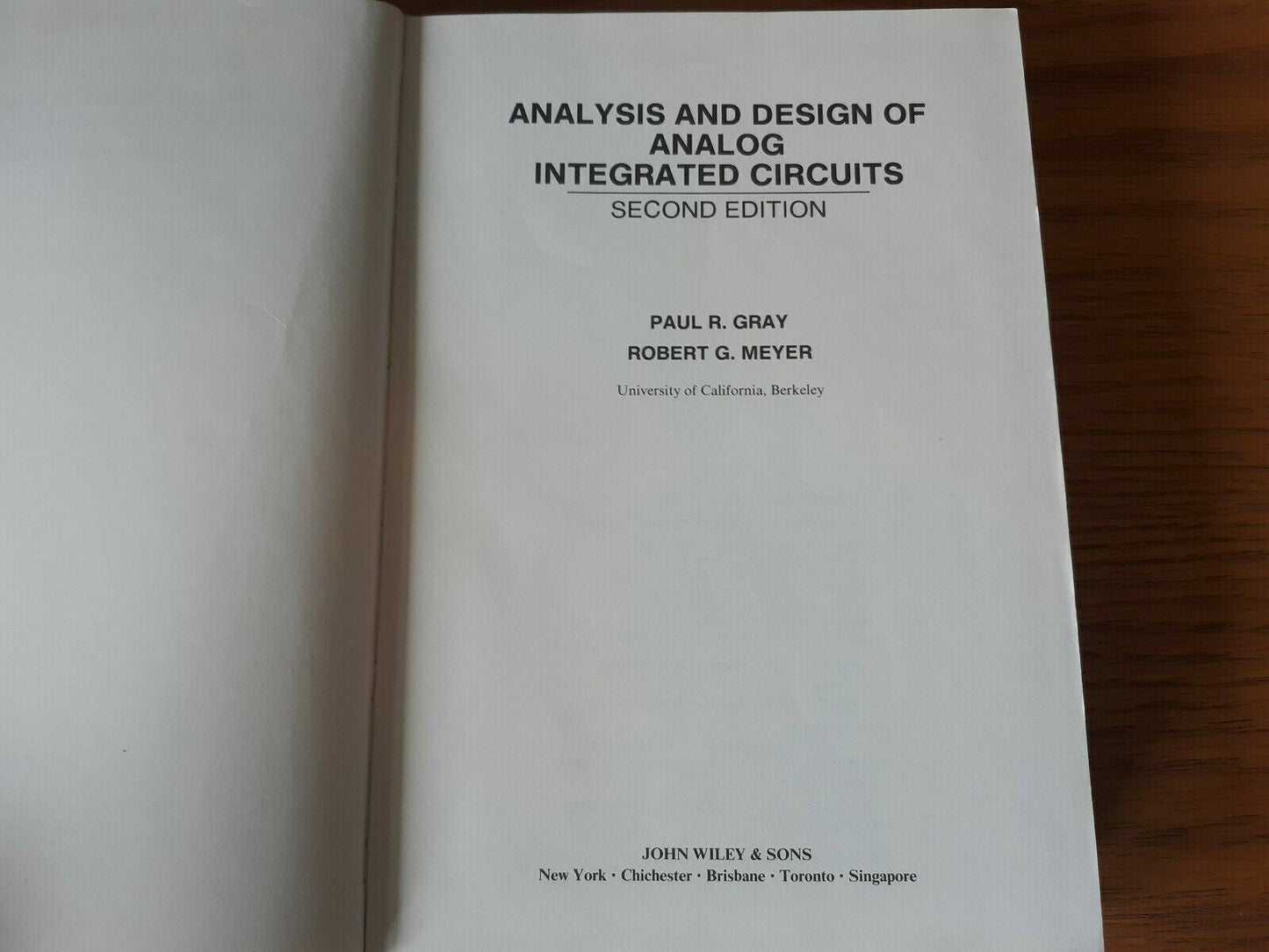 Analysis and Design of Analog Integrated Circuits 2nd Edition 1984
