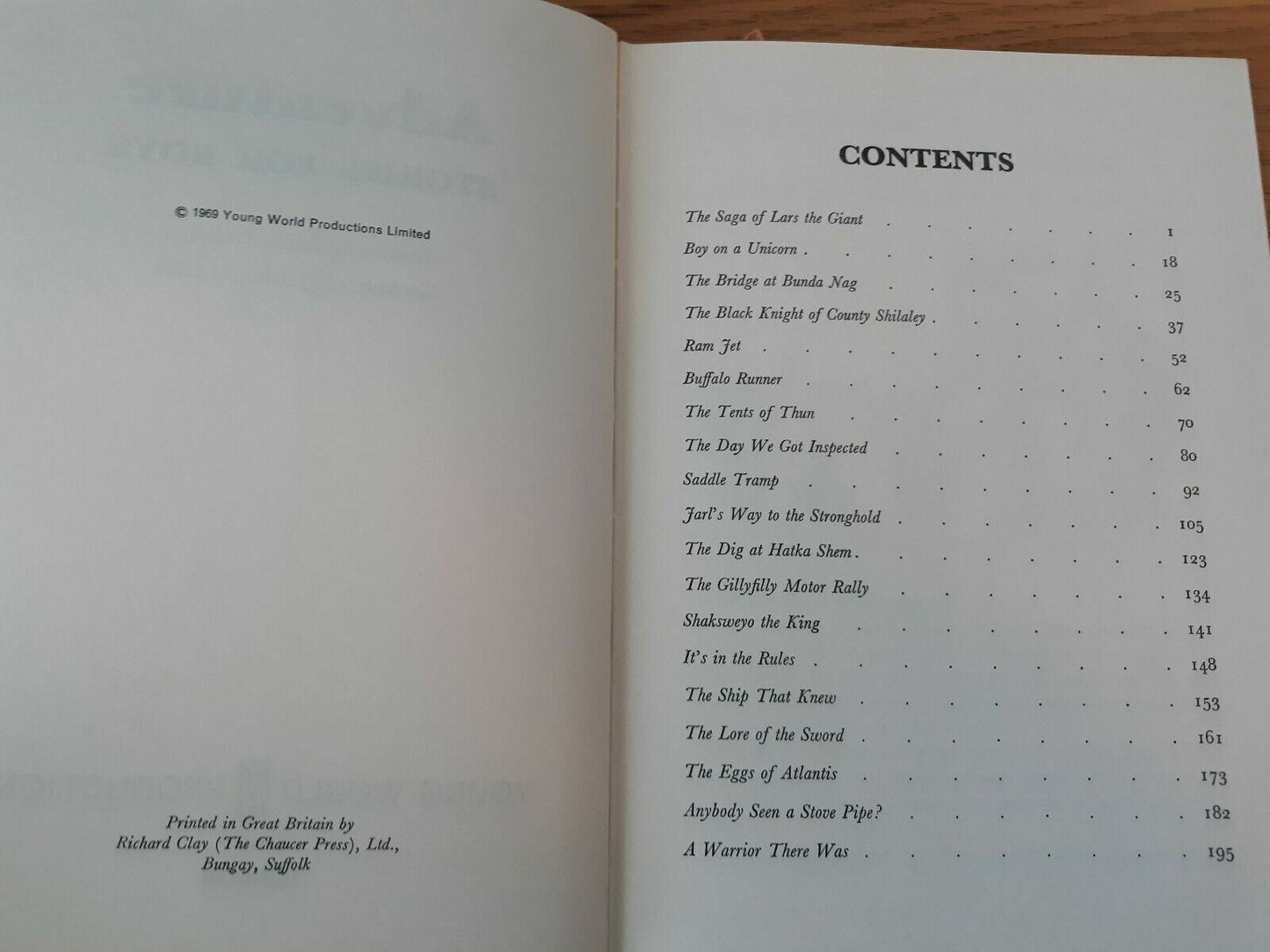 Adventure Stories for Boys (Edward Holmes - 1969) Hardcover