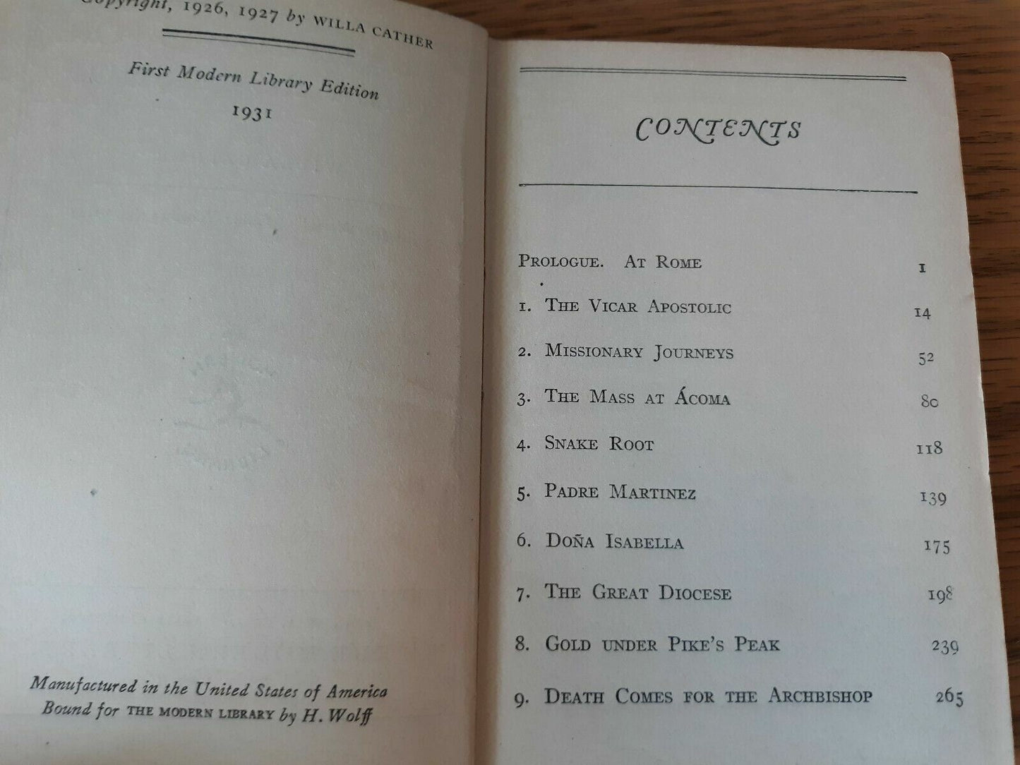 Willa Cather Death Comes For The Archbishop Modern Library 1931