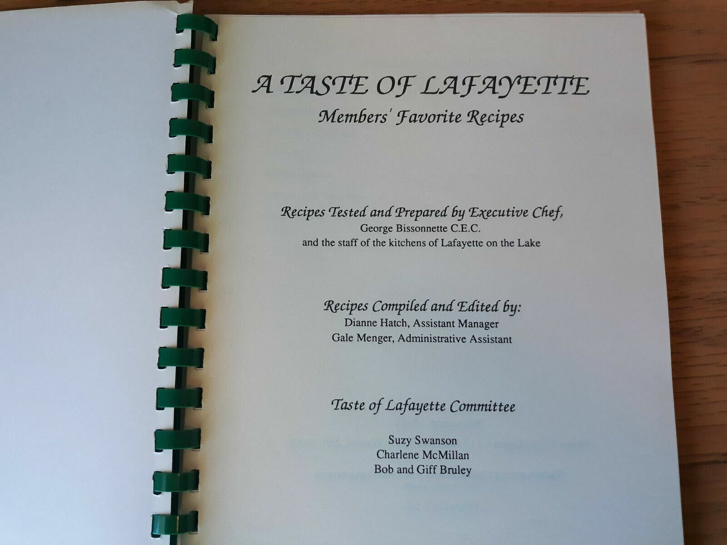 A Taste Of Lafayette Members' Favorite Recipes 1993 Cookbook