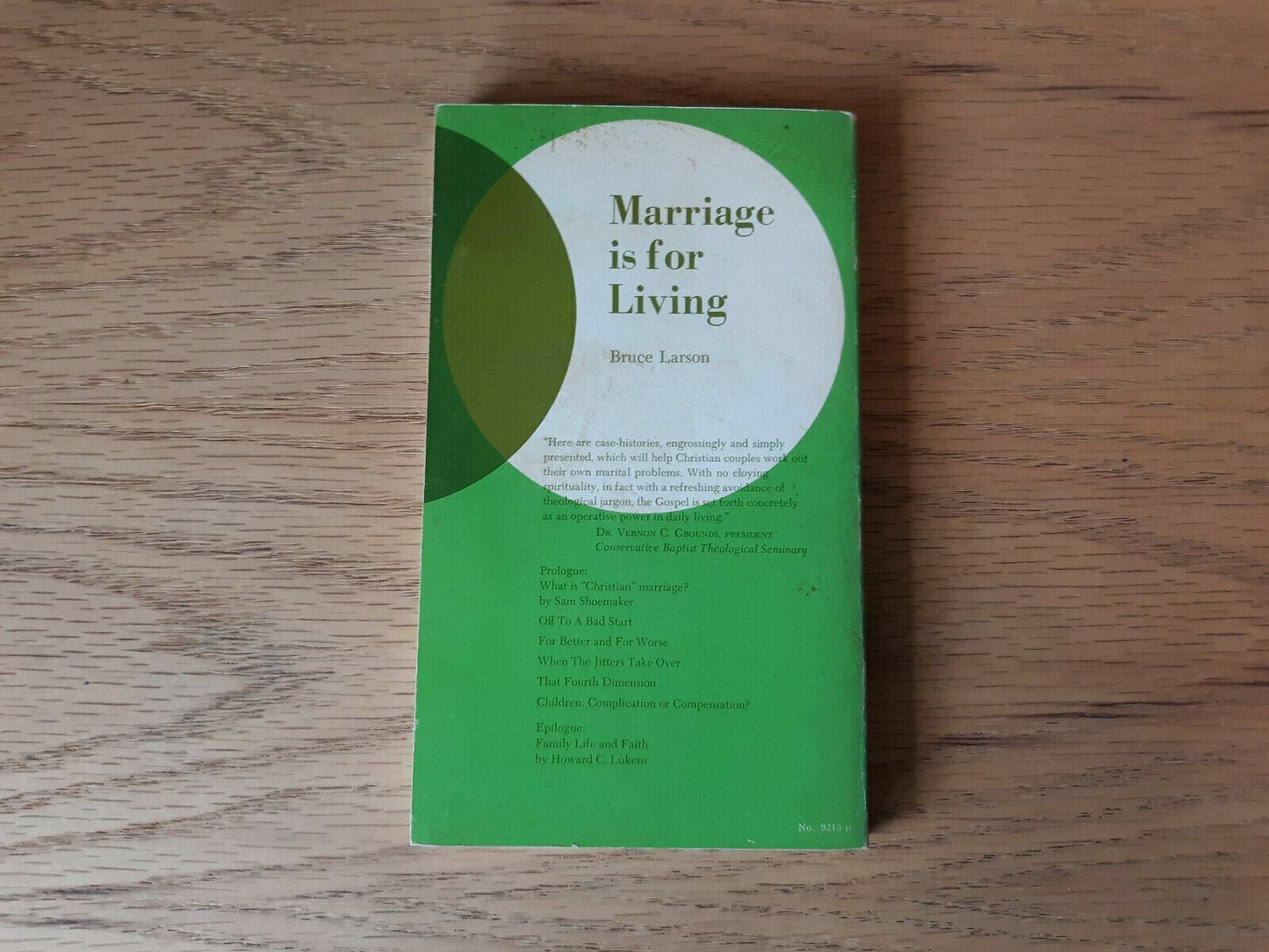 Marriage Is For Living by Bruce Larson 1975 Paperback