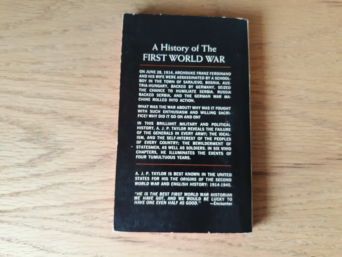 A history of the First World War by Taylor, A. J. P 1966 Paperback