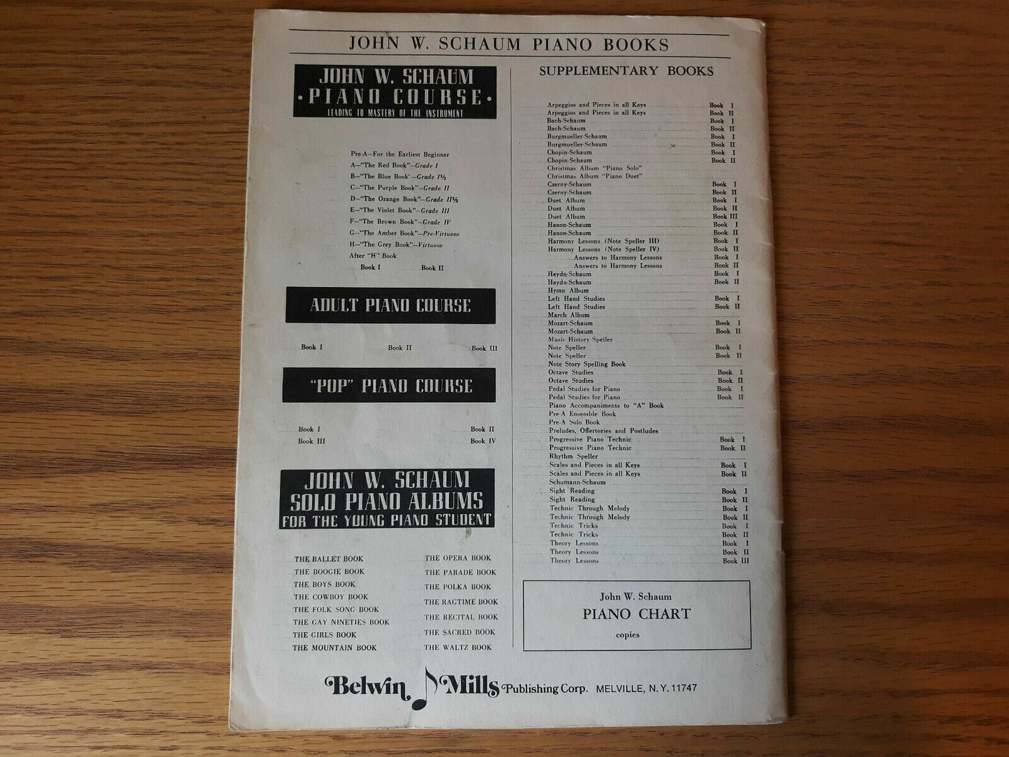 1945 Belwin John W Schaum Piano Course E the Violet Book Leading to Mastery