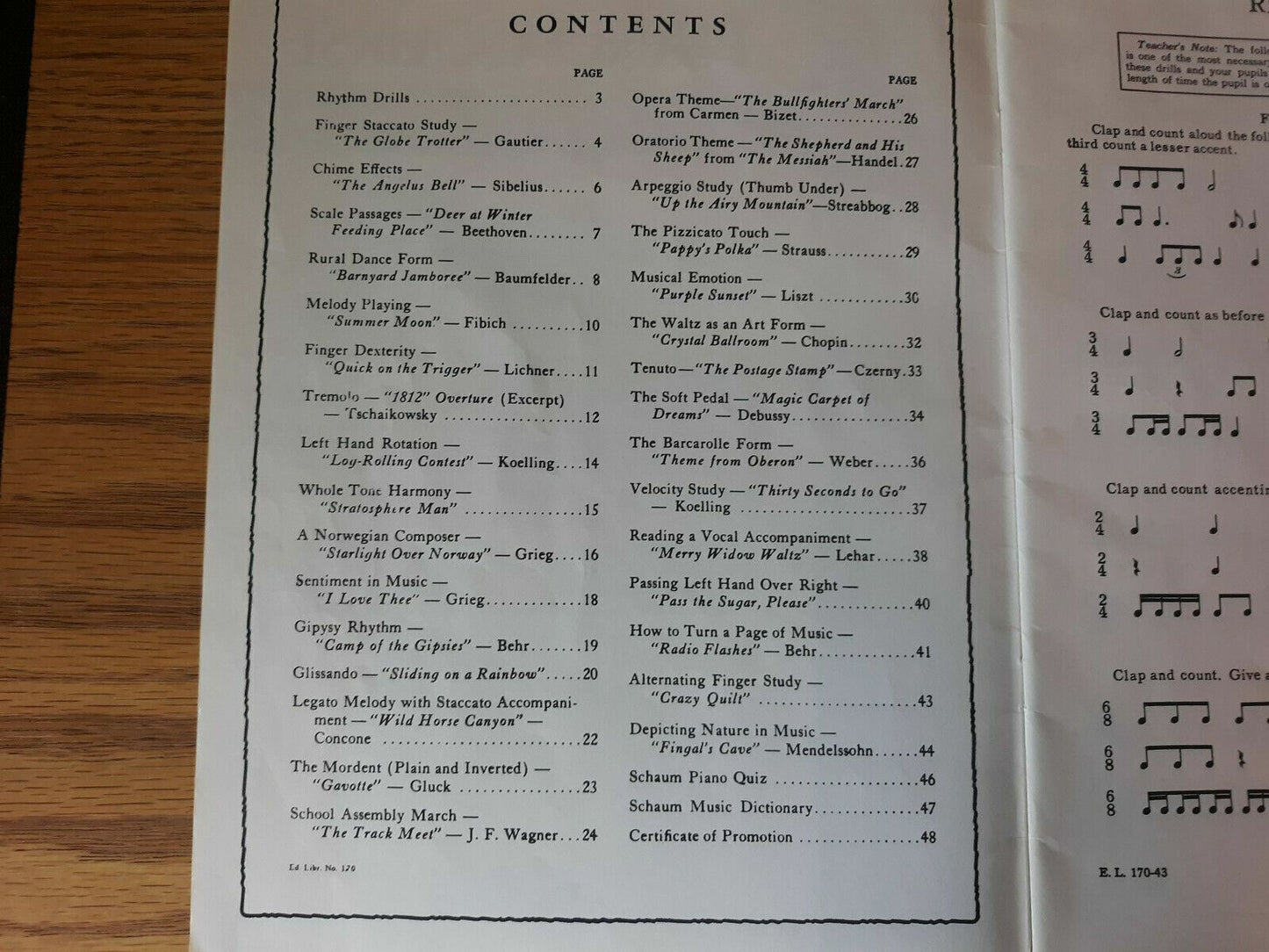 1945 Belwin John W Schaum Piano Course E the Violet Book Leading to Mastery
