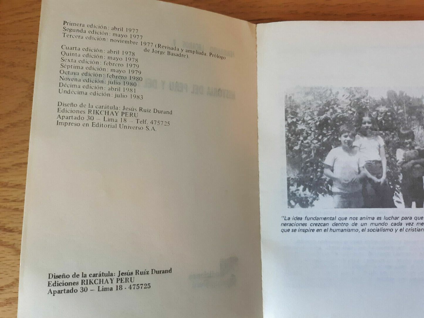 Fernando Lecaros Historia del Peru y del Mundo S. XX 1983 PB