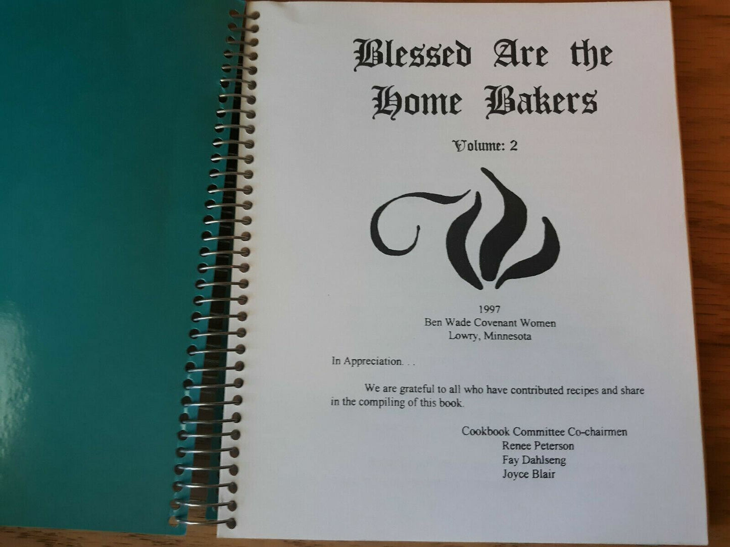 Blessed Are The Home Bakers Vol 2 Ben Wade Covenant Women Lowry MN Cookbook 1997