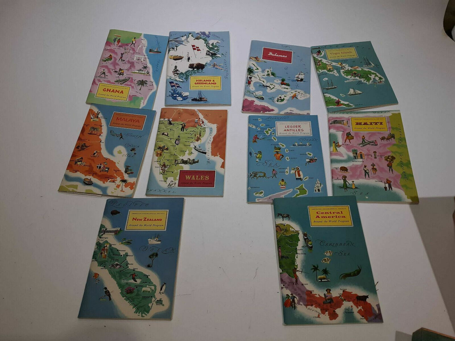 2X American Geographical Society - Around the World Programs by Nelson Doubleday