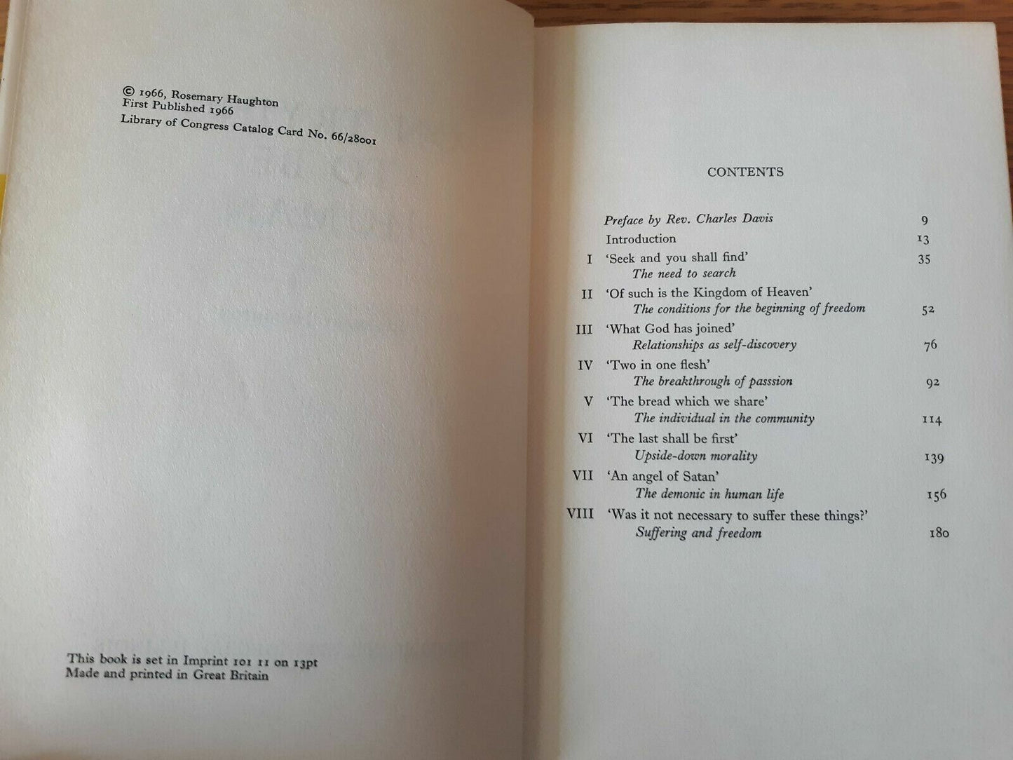 ON TRYING TO BE HUMAN By Rosemary Haughton - 1966, Catholic 1st Edition