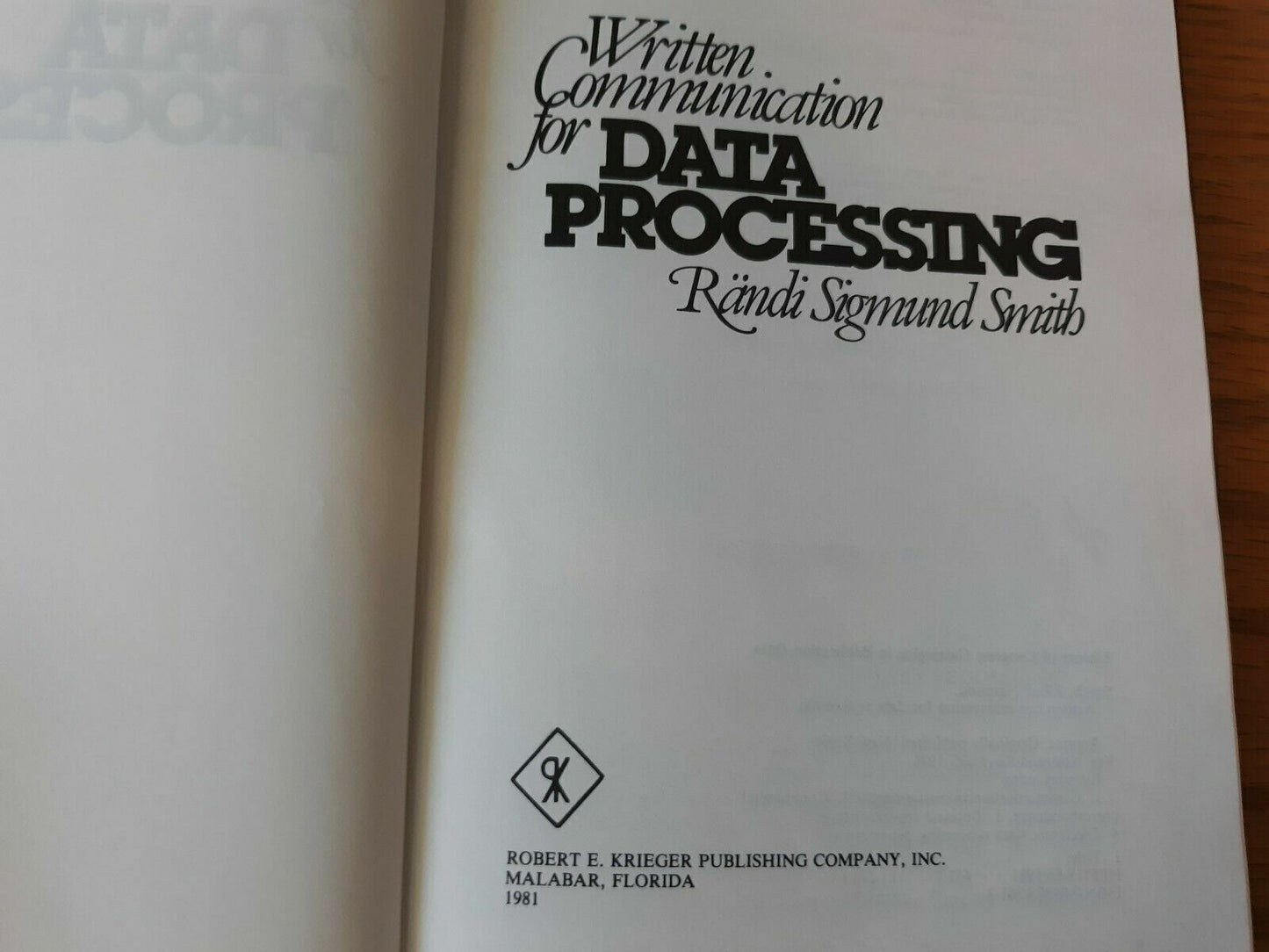 Written Communication for Data Processing by Randi S. Smith (1981, Library...