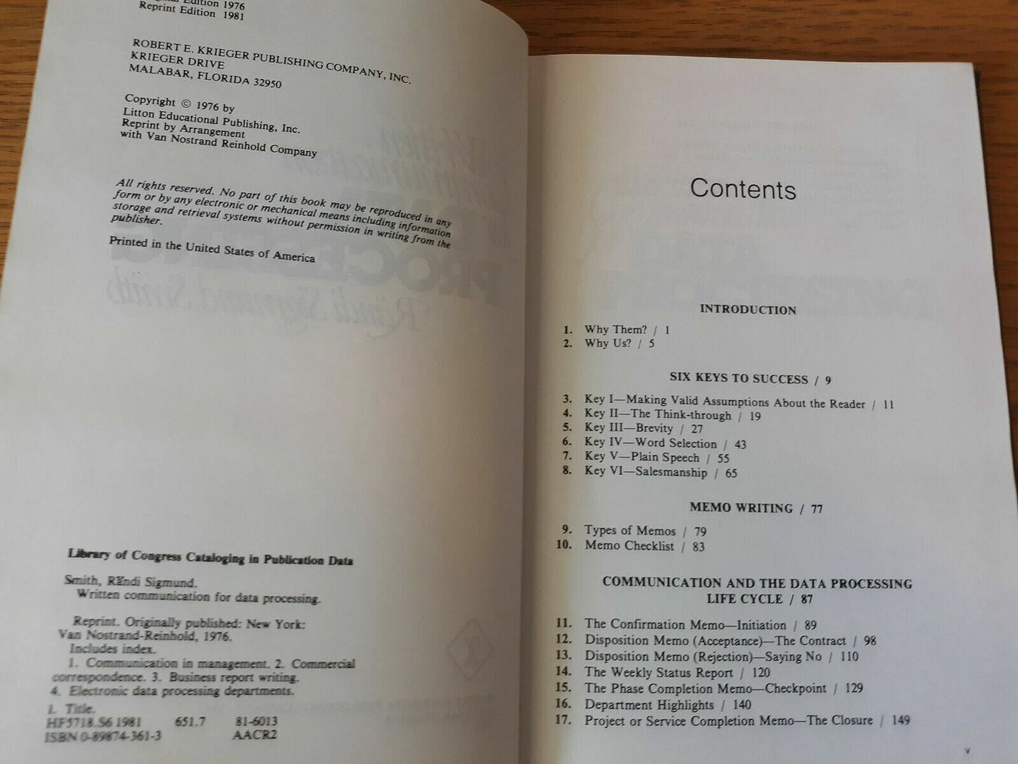 Written Communication for Data Processing by Randi S. Smith (1981, Library...