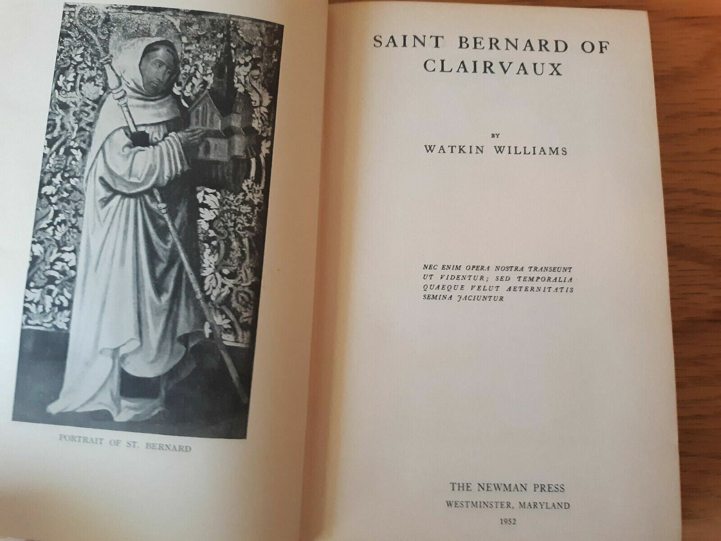 1953 Saint Bernard Of Clairvaux Watkin Williams Hardcover The Newman Press