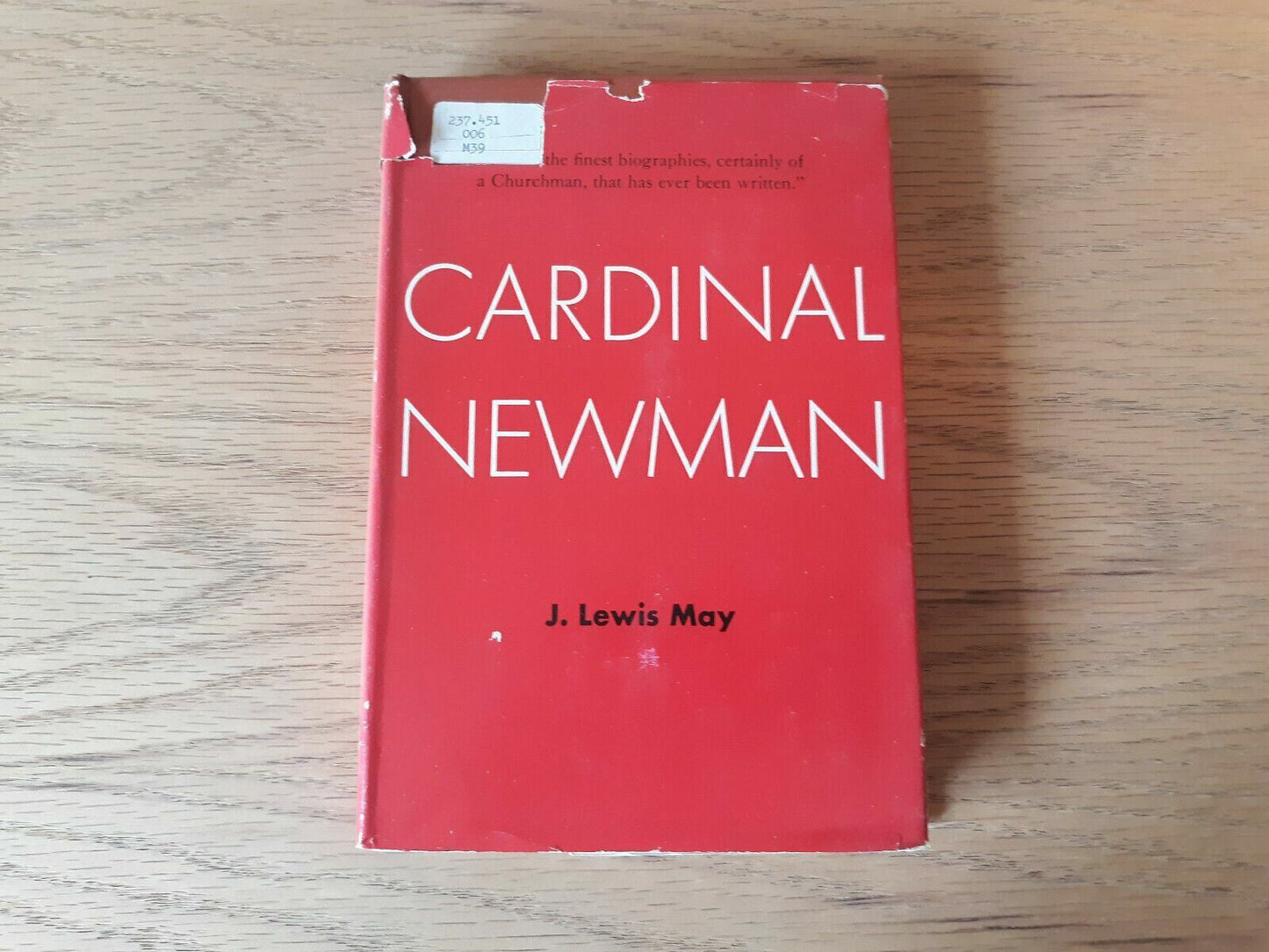 Cardinal Newman by J. Lewis May 1951 Hardcover w/DJ