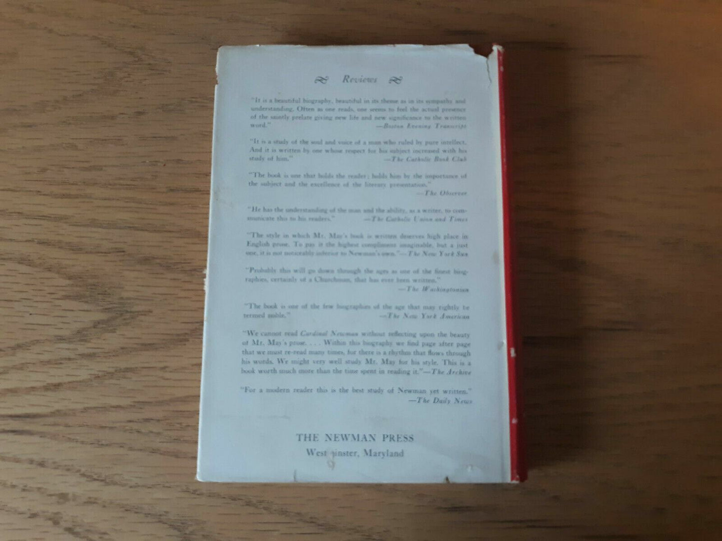 Cardinal Newman by J. Lewis May 1951 Hardcover w/DJ